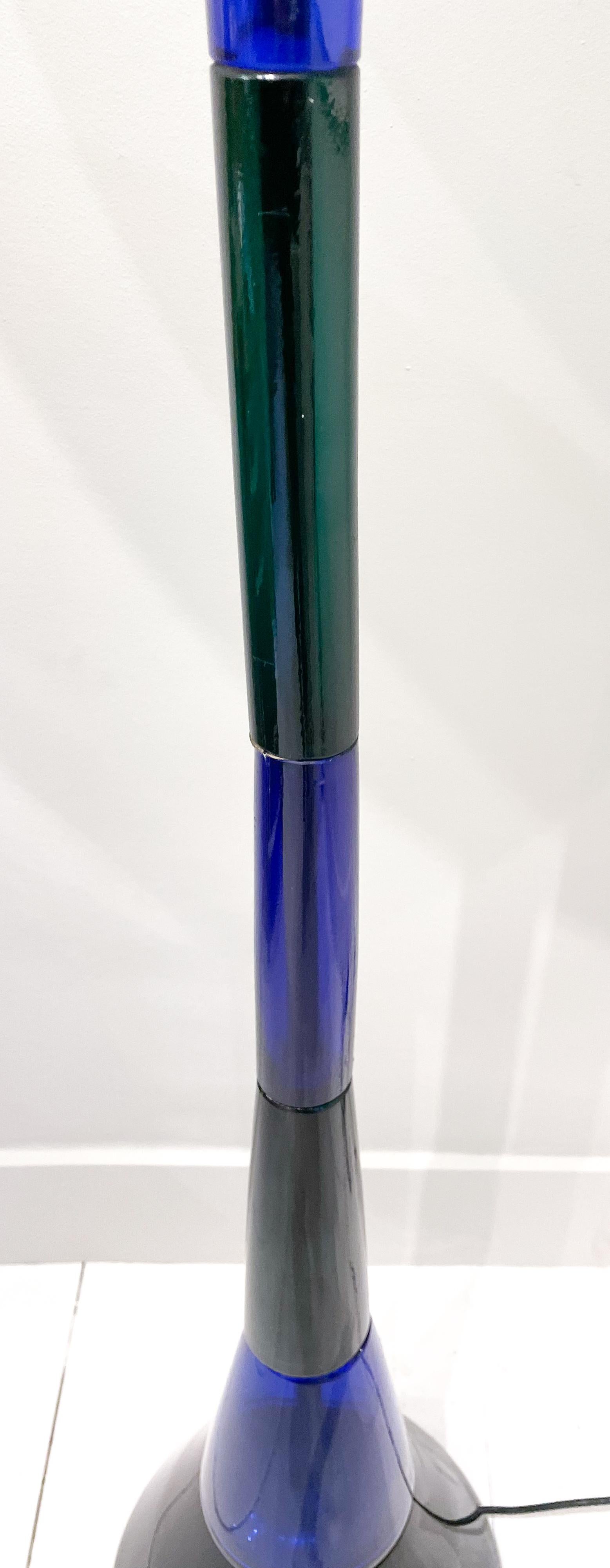 Mid-Century Blue and Green Murano Glass Floor lamp by Fulvio Bianconi, 1950s In Good Condition For Sale In Brussels, BE