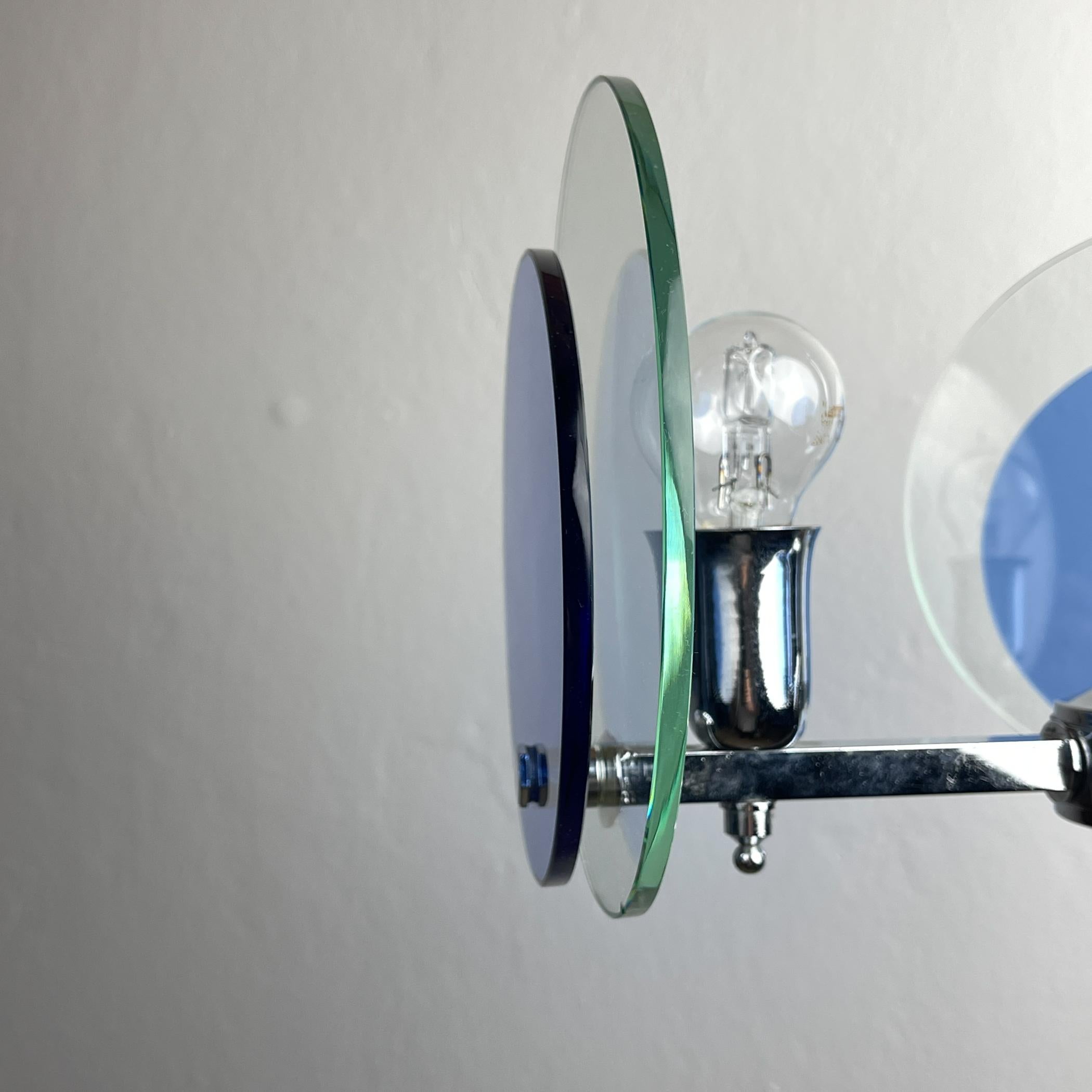 Lampe suspendue en verre d'art bleu du milieu du siècle par Veca, Italie, années 1970 en vente 7