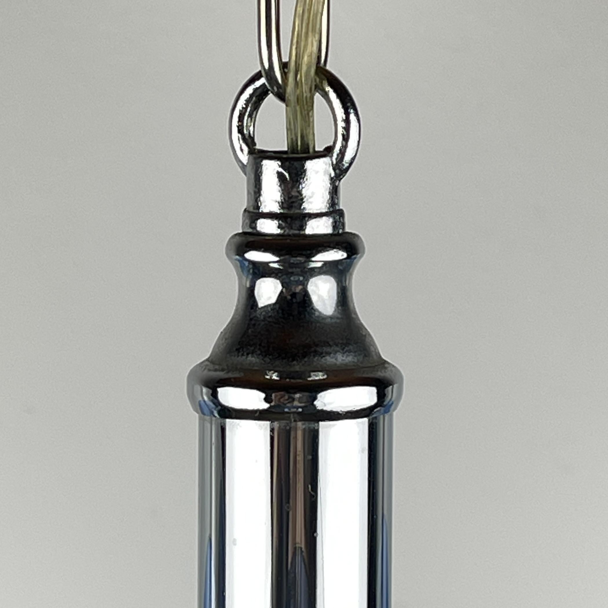 Lampe suspendue en verre d'art bleu du milieu du siècle par Veca, Italie, années 1970 en vente 9