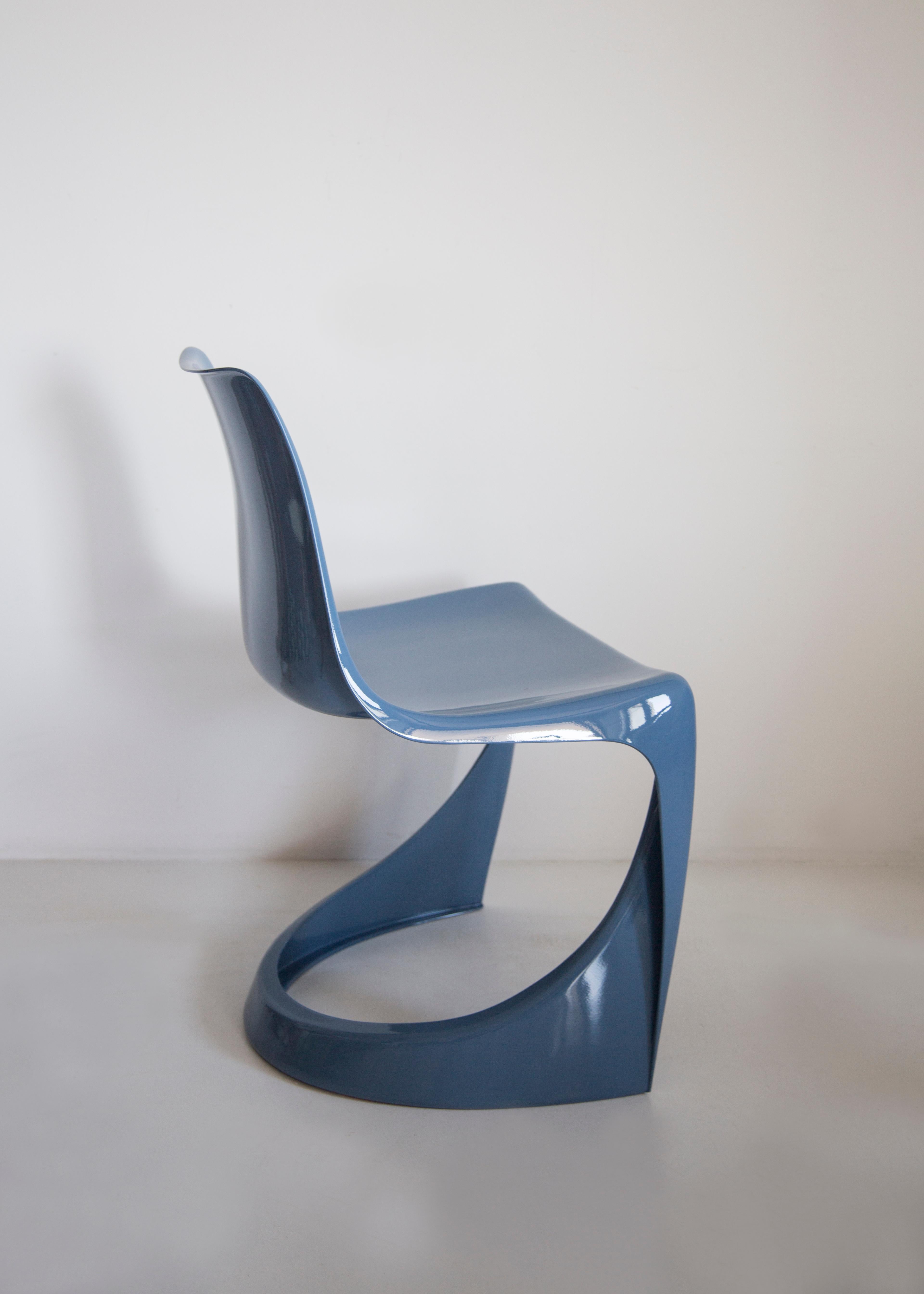 Hand-Painted Mid Century Blue Cado Chair, Steen Østergaard, Europe, 1960s For Sale