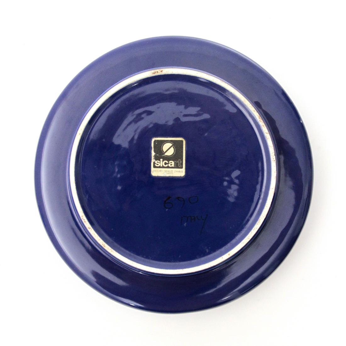 Mid-Century Blue Ceramic Ashtray by Boccato Gigante Zambusi for Sicart, 1960s 1