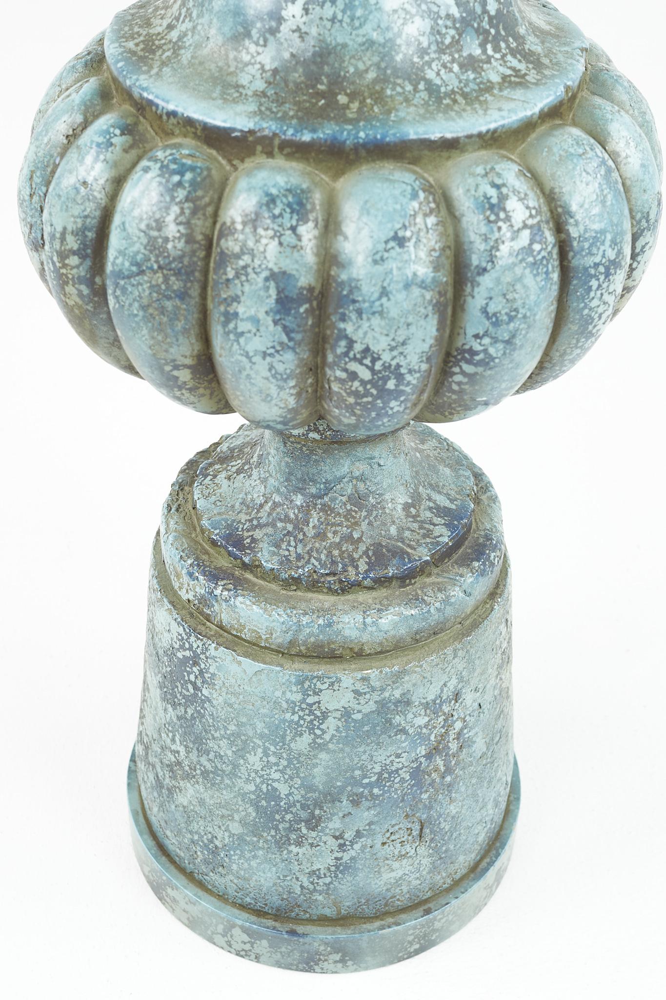 Blaue Keramik-Tischlampe aus der Mitte des Jahrhunderts im Angebot 2