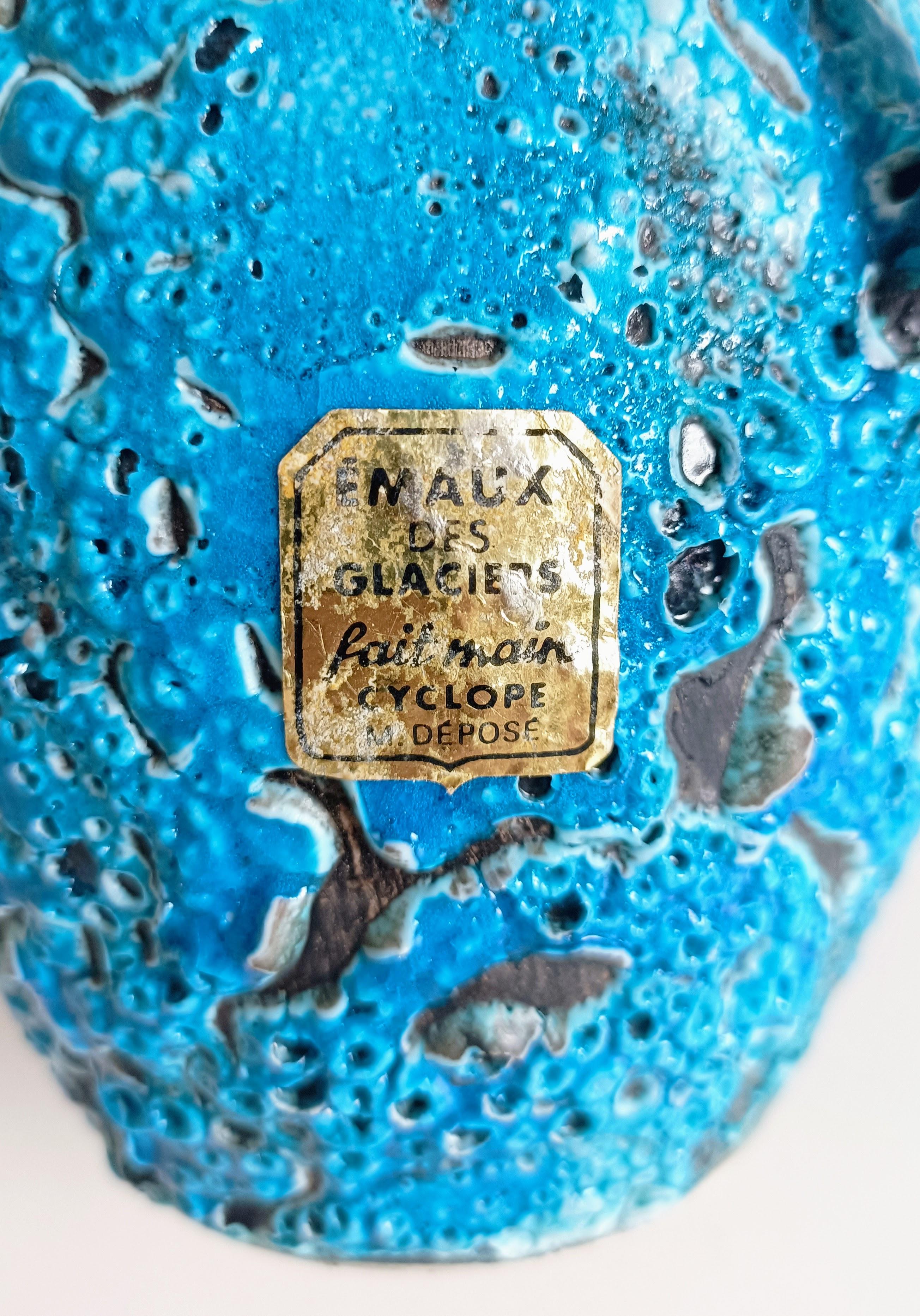 Céramiques bleues du milieu du siècle par Charles Cart ¨Emaux des Glaciers¨, France, années 1960 en vente 11