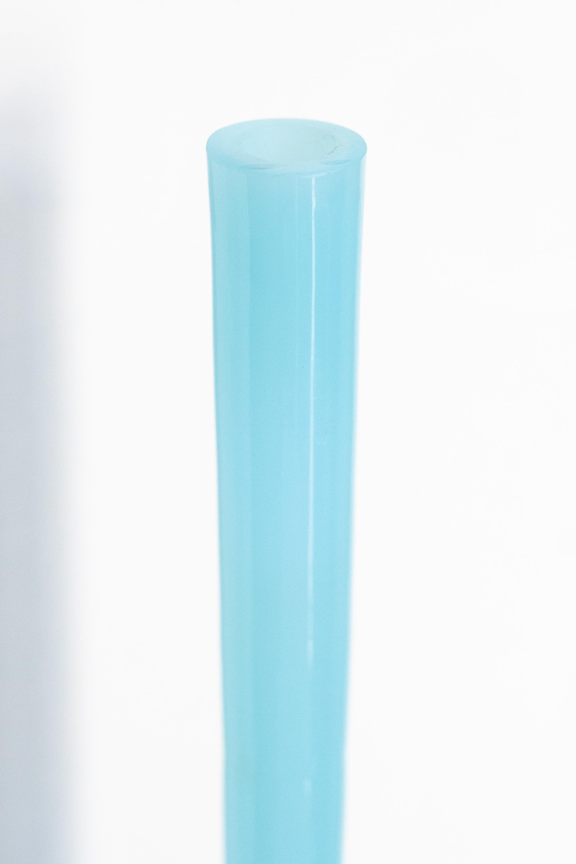 Mid Century Blue Decorative Glass Vase, Europe, 1960s For Sale 4