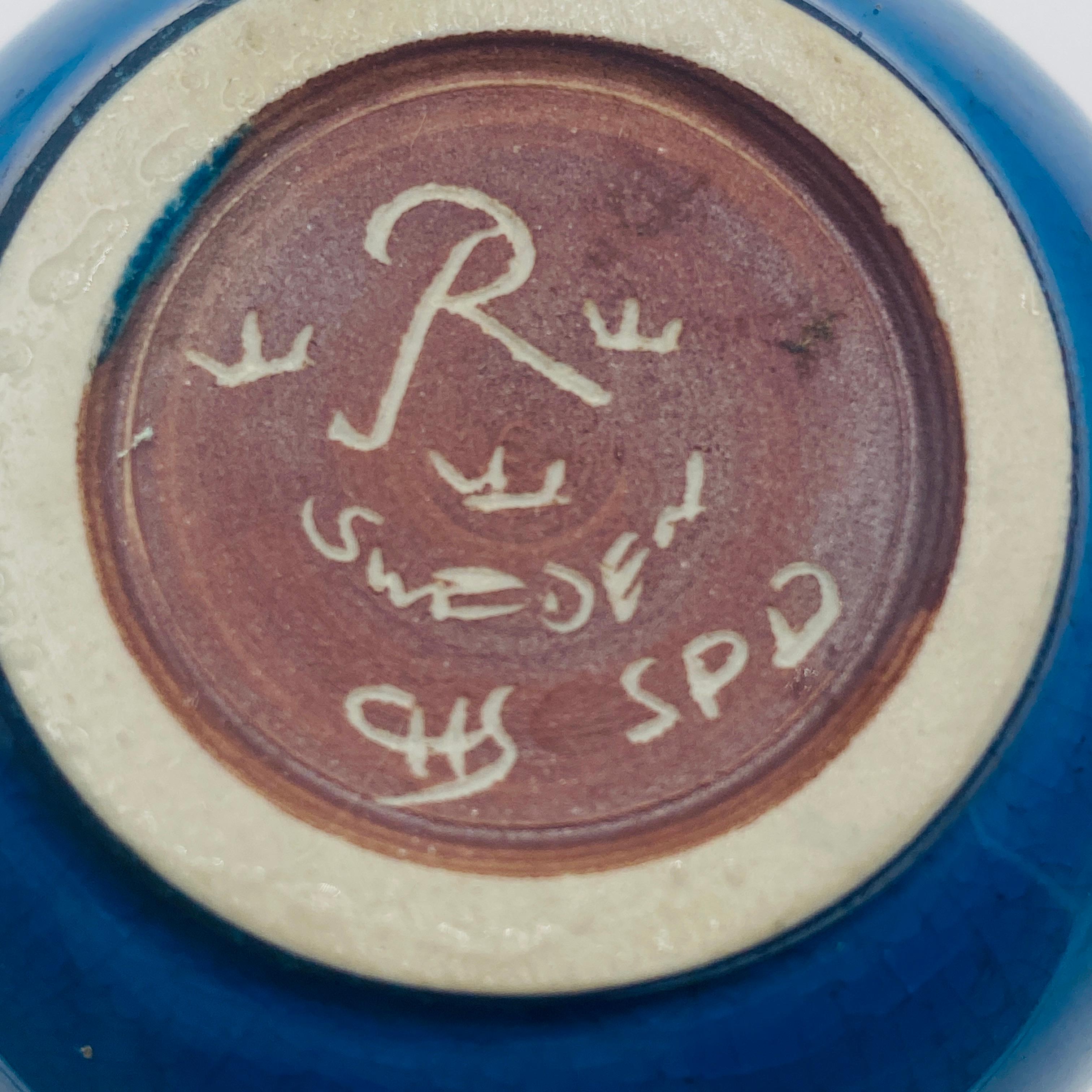 Mid-Century moderno Vasi a goccia blu di metà secolo Carl-Harry Stålhane Rörstrand, Svezia, anni '60 in vendita