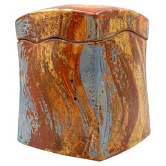 Mid-century blue earthenware vase, France 1960s