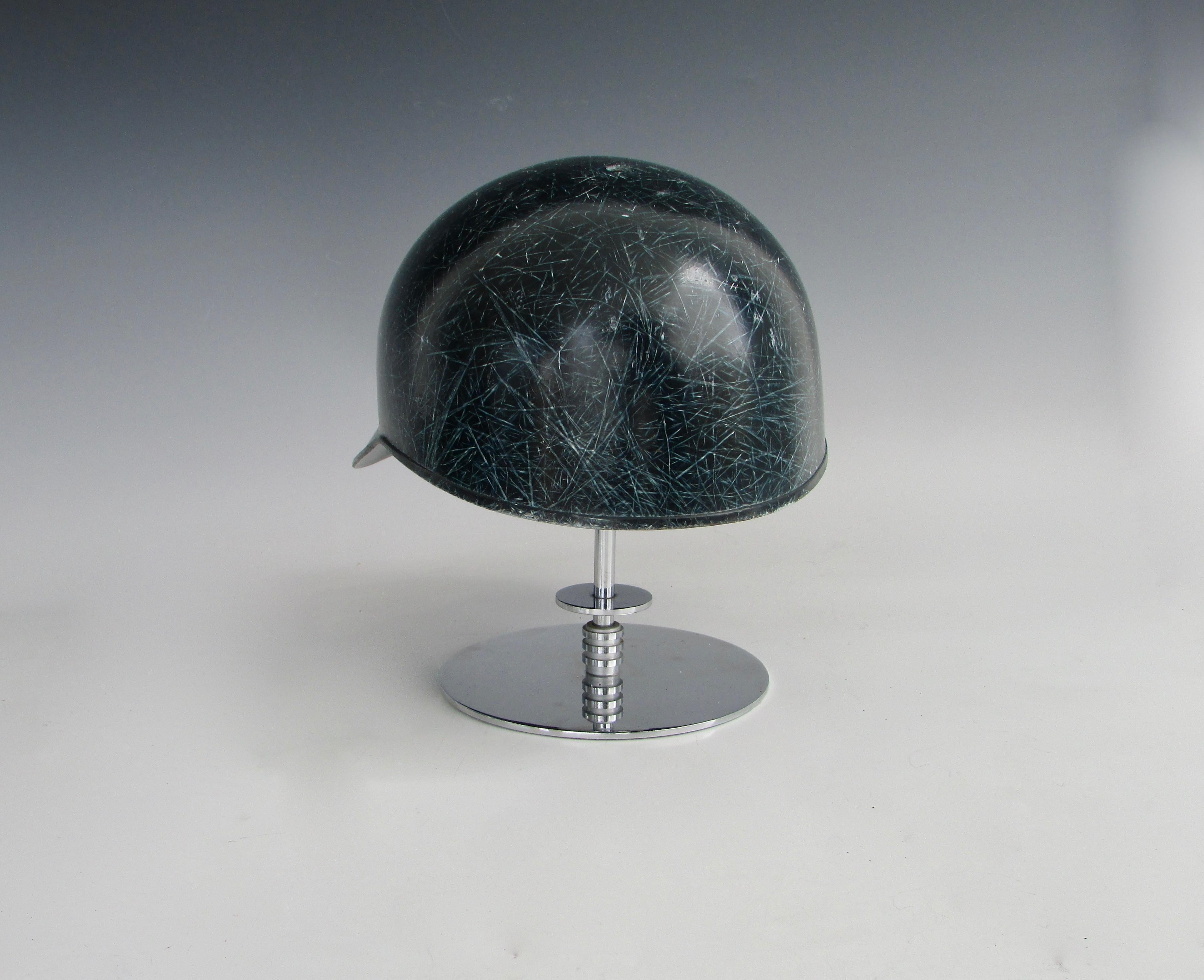 Mid-Century Modern Mid Century Blue Fiberglass Batters Helmet by American Baseball Cap Co.