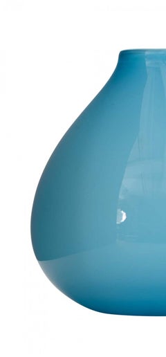 Mid-Century Blue Glass Bud Vase