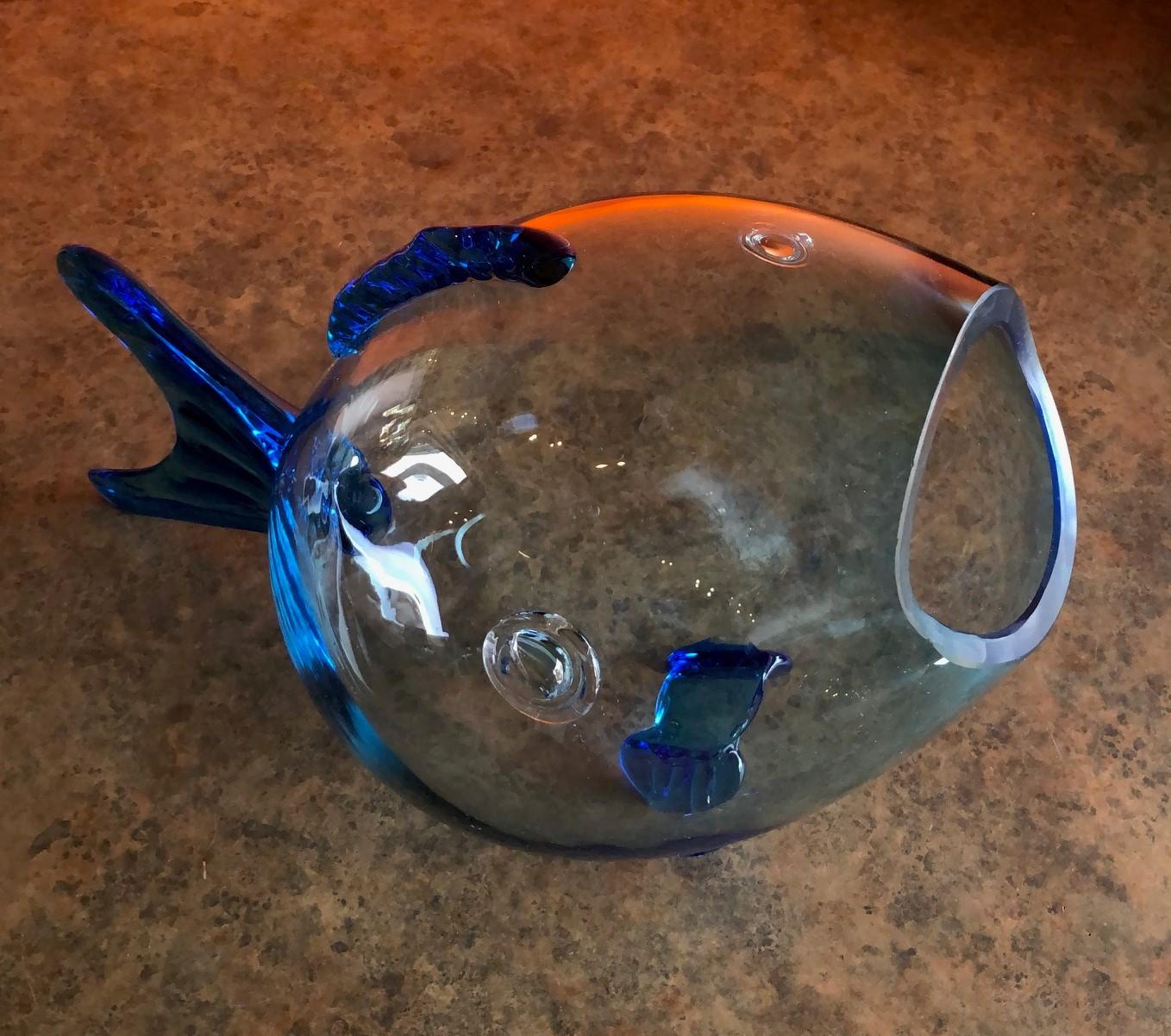 blenko glass fish vase