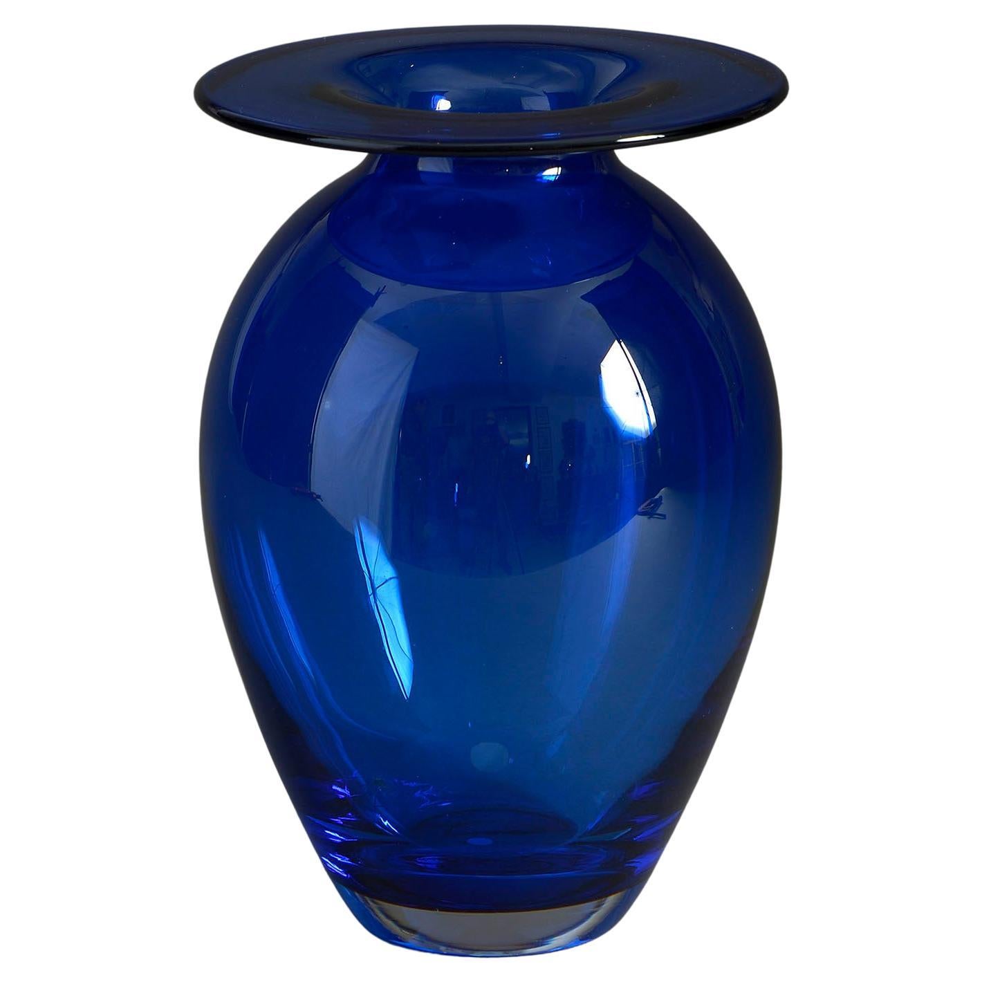 Mid-Century Blue Glass Vase