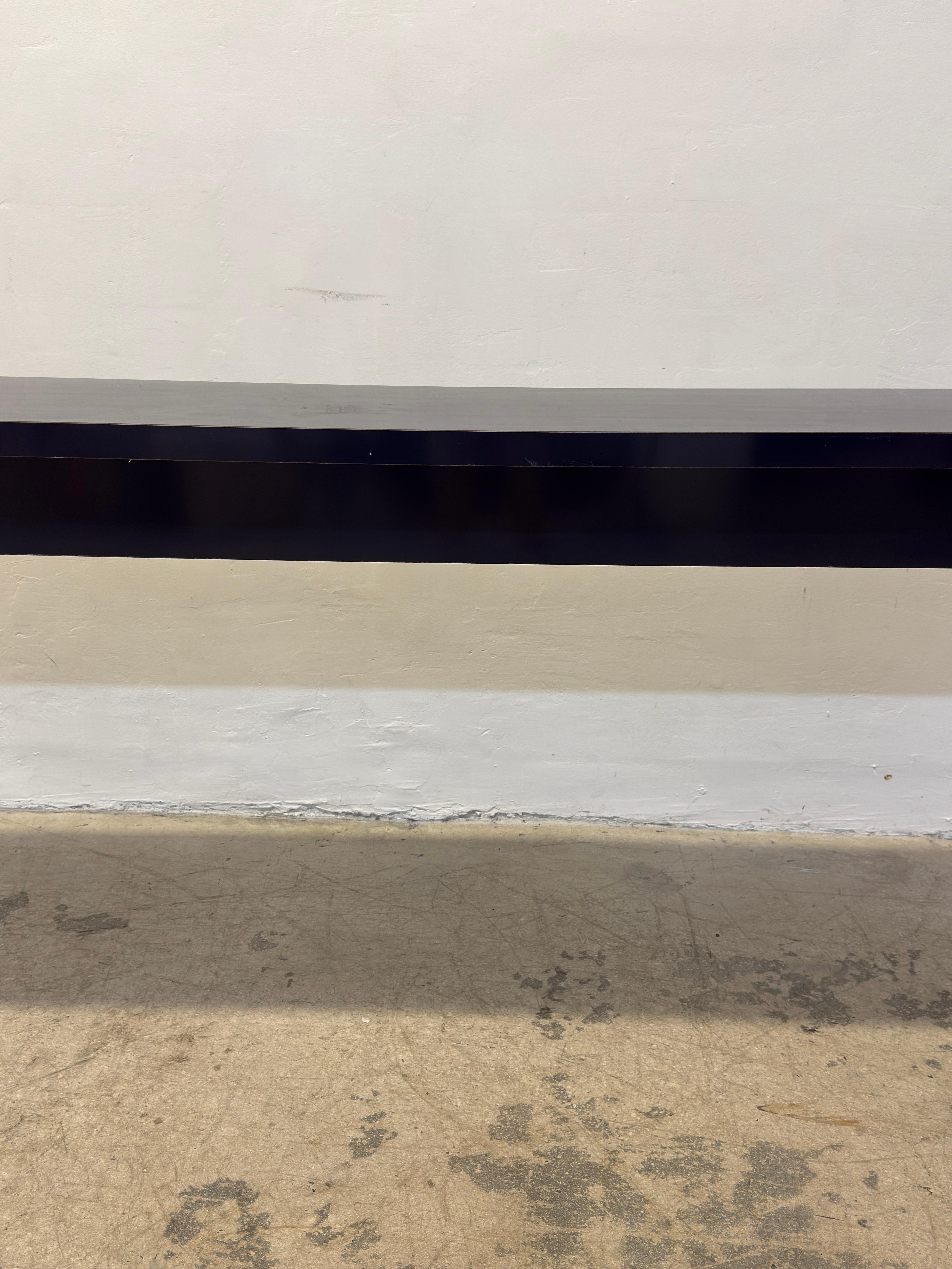 Mid-Century Blue Laminate Waterfall Console Table, 1970s For Sale 4