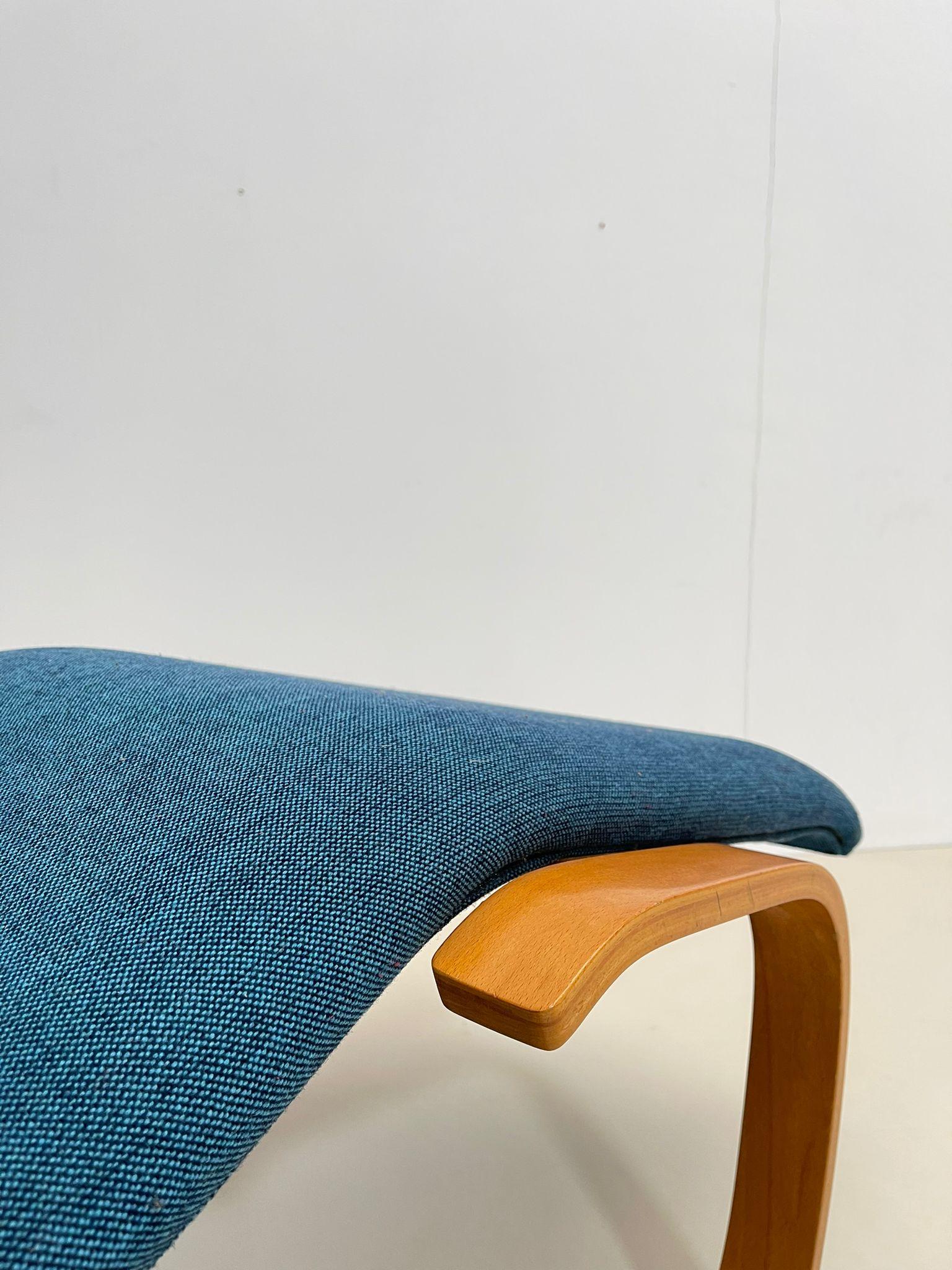 Mid-Century Blue Lounge Chair by Marcel Breuer, Hungary 1950s For Sale 5