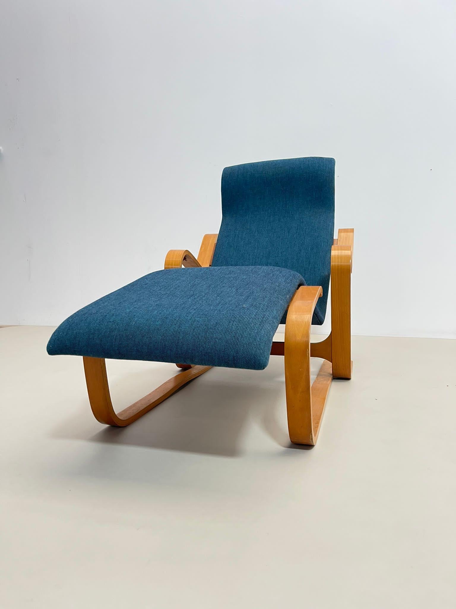 Hungarian Mid-Century Blue Lounge Chair by Marcel Breuer, Hungary 1950s For Sale