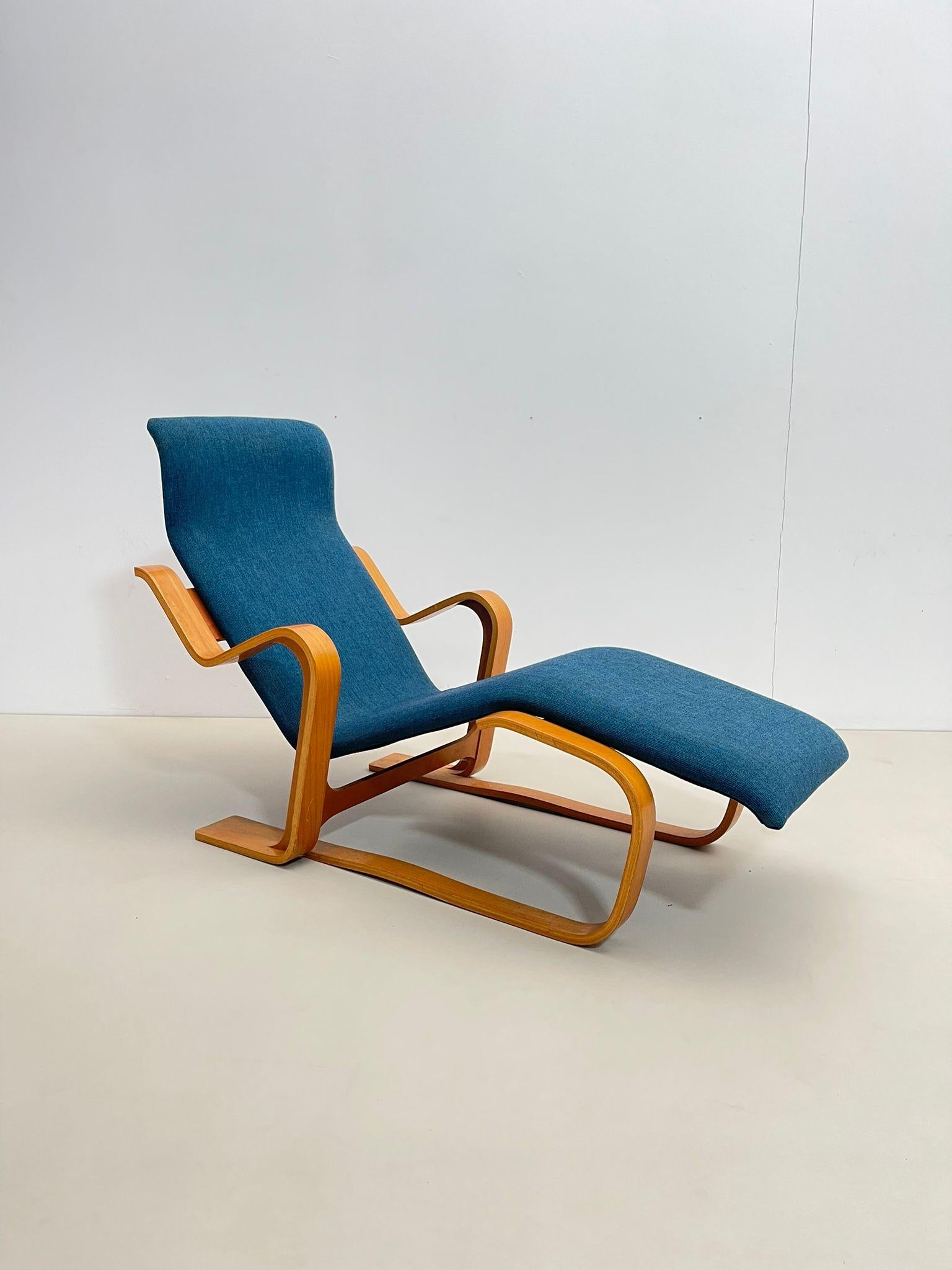 Mid-Century Blue Lounge Chair by Marcel Breuer, Hungary 1950s For Sale 1