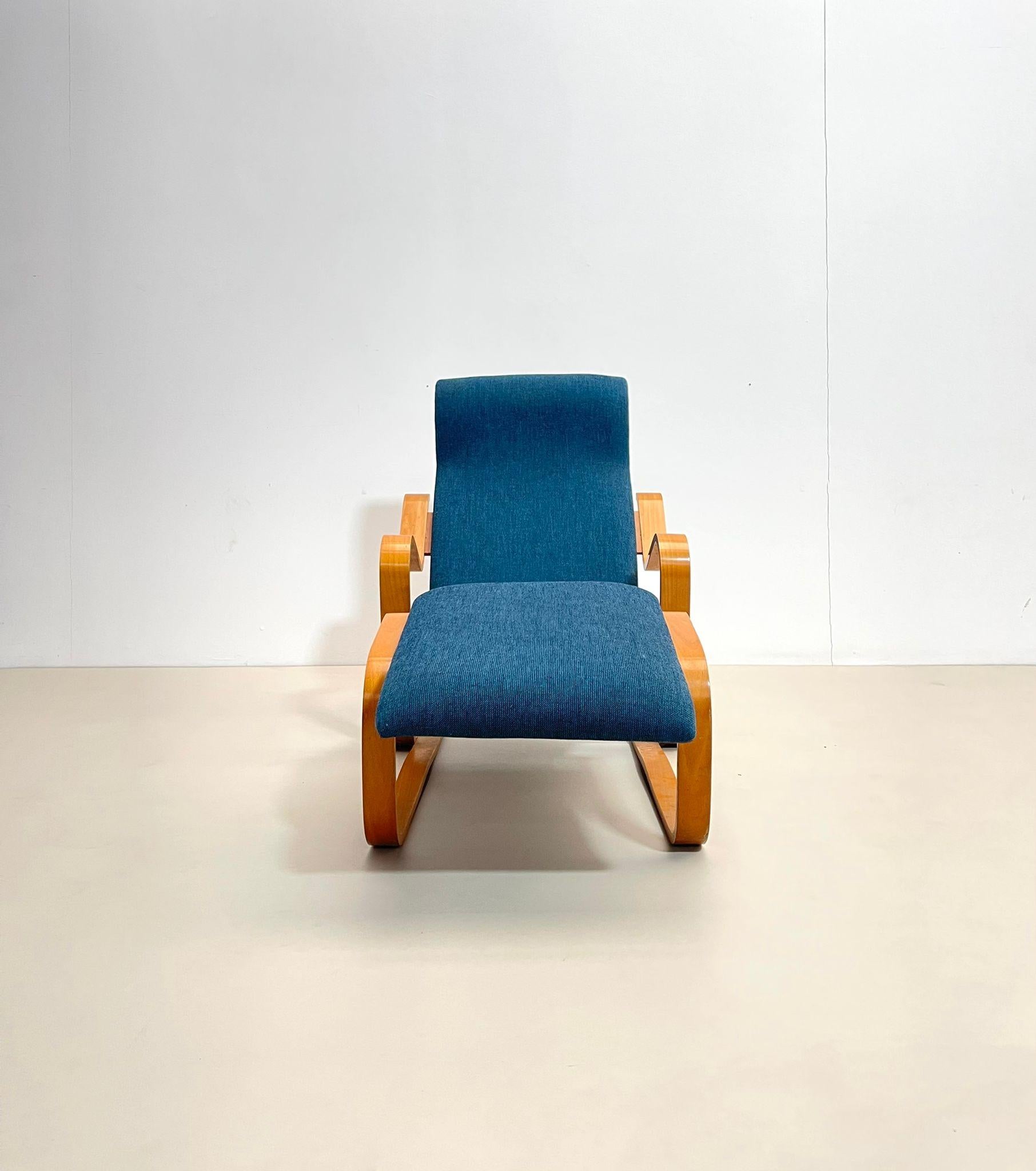 Mid-Century Blue Lounge Chair by Marcel Breuer, Hungary 1950s For Sale 3