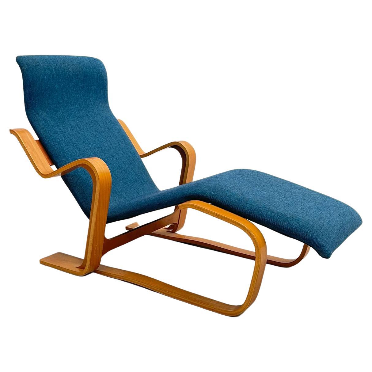 Mid-Century Blue Lounge Chair by Marcel Breuer, Hungary 1950s For Sale