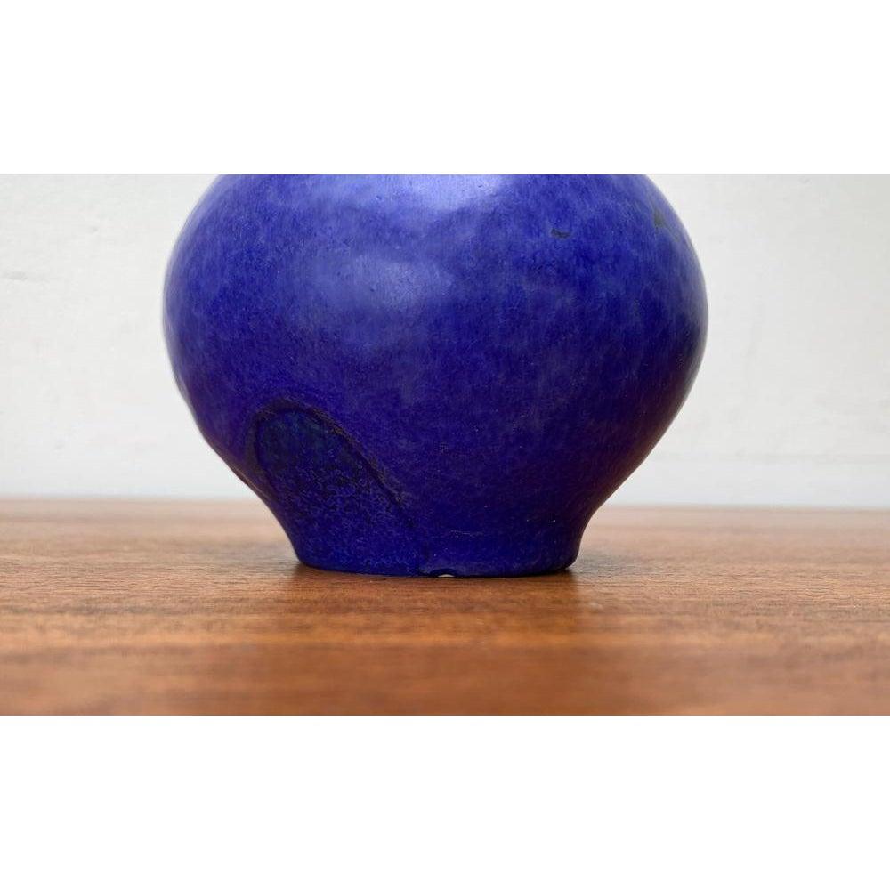 Ceramic Mid-Century Blue Minimalist Vase, 1960s For Sale