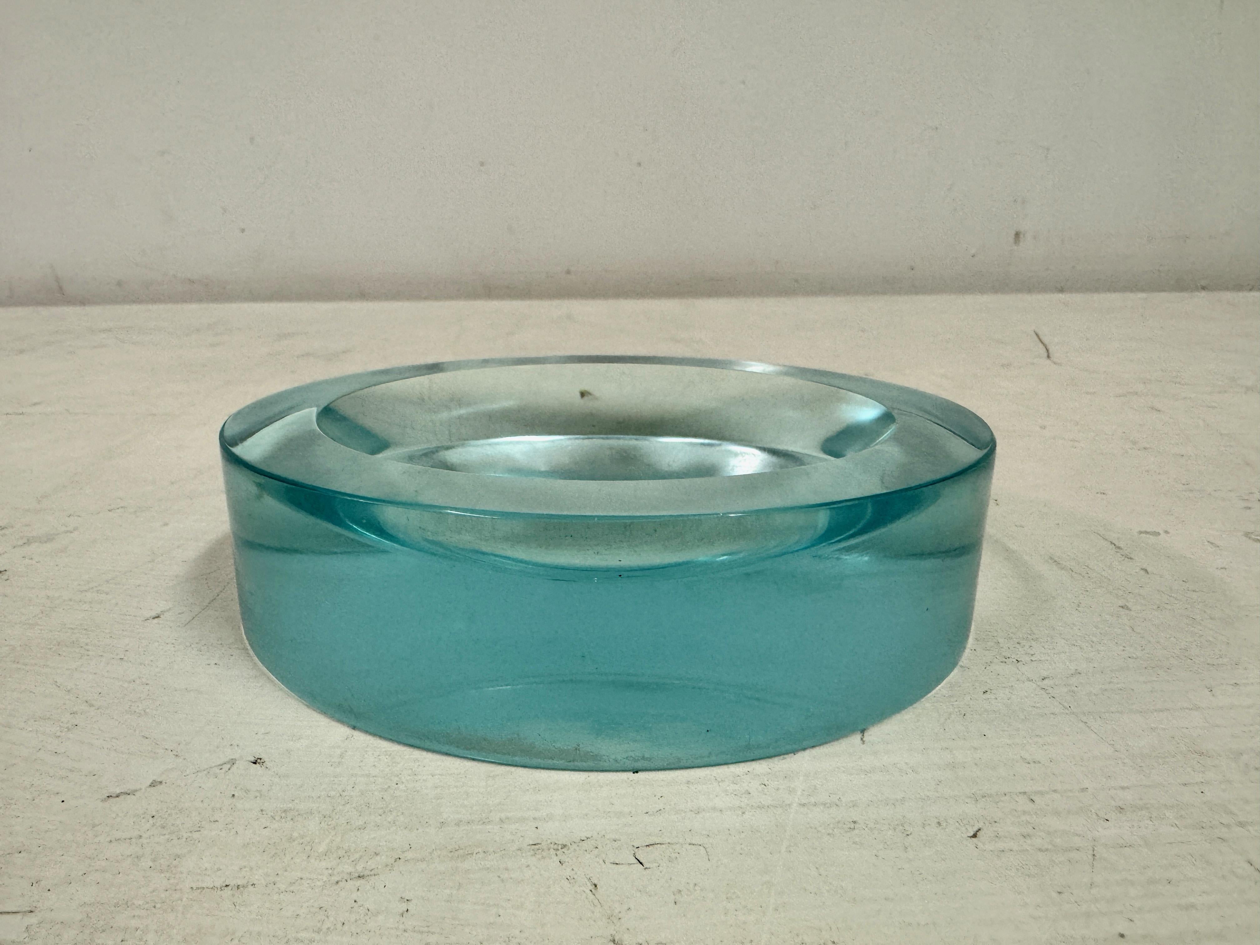 Mid-Century Modern Mid Century Blue Murano Glass Dish For Sale