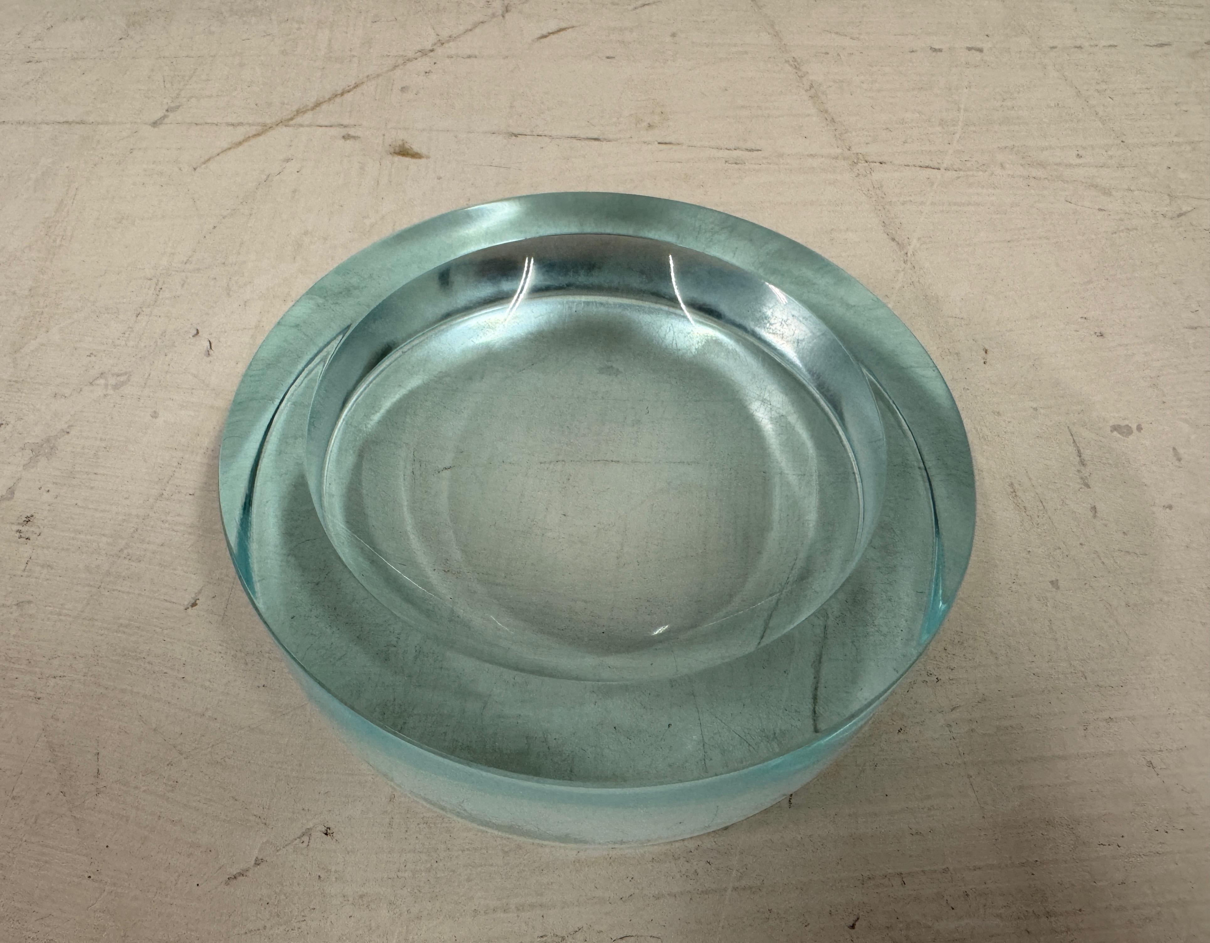 Italiano Piatto in vetro di Murano blu di metà secolo in vendita