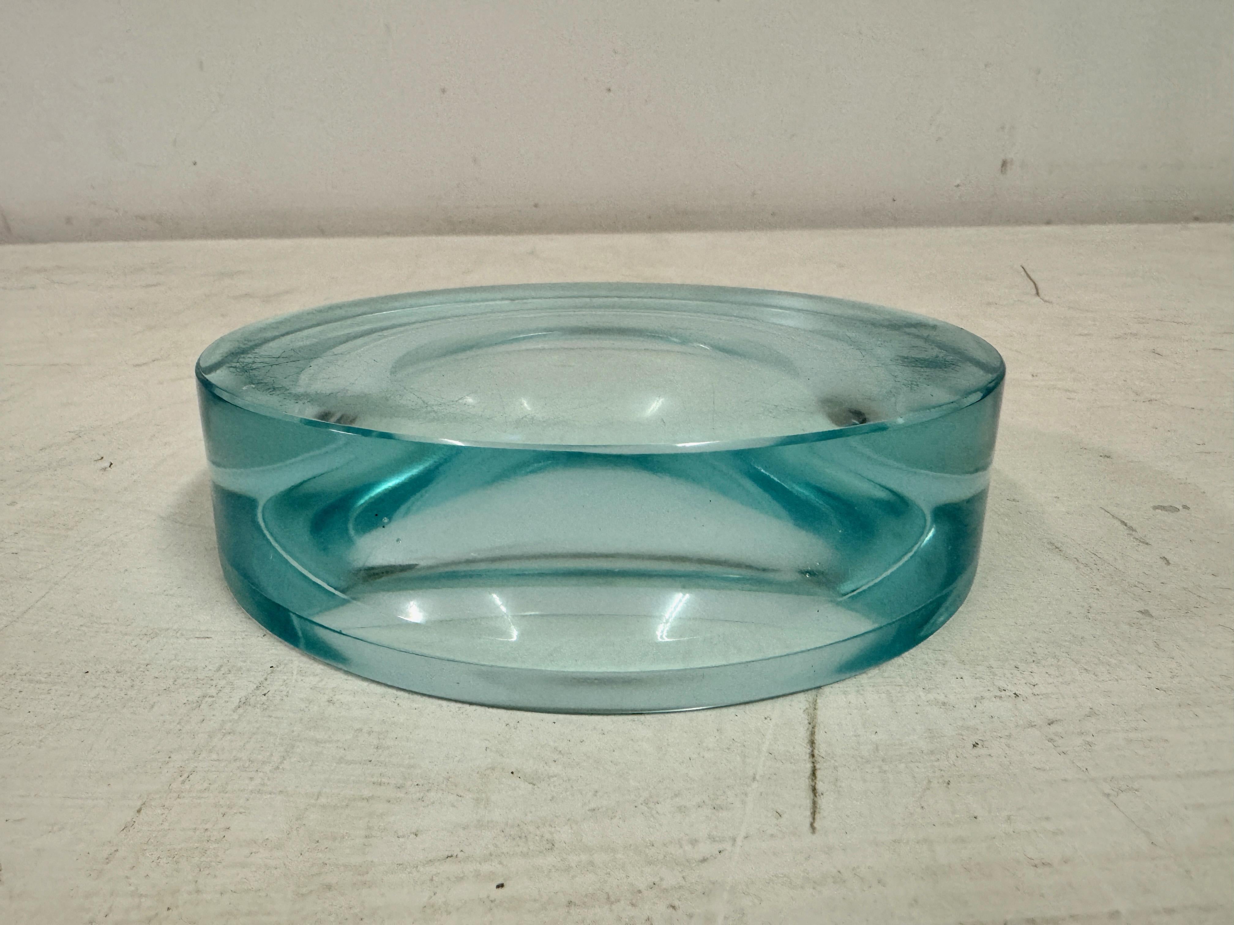 20th Century Mid Century Blue Murano Glass Dish For Sale