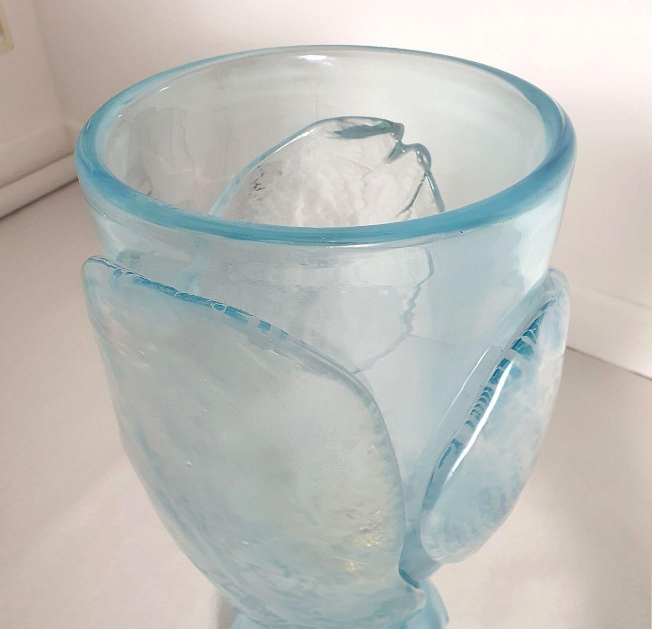 Mid Century Blue Murano Glass Lamps - a Pair For Sale 1