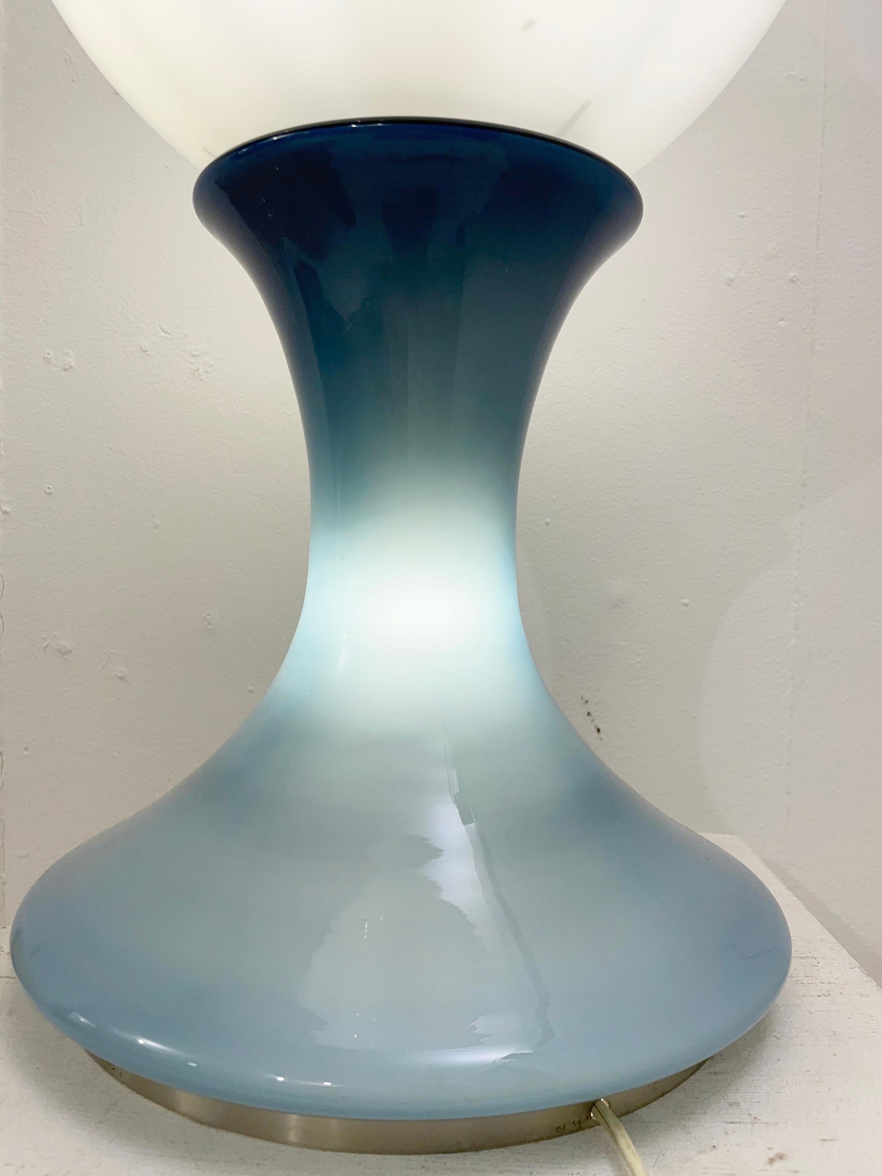 Mid-20th Century Mid-Century Blue Murano Glass Table Lamp by Carlo Nason - Italy 1960s