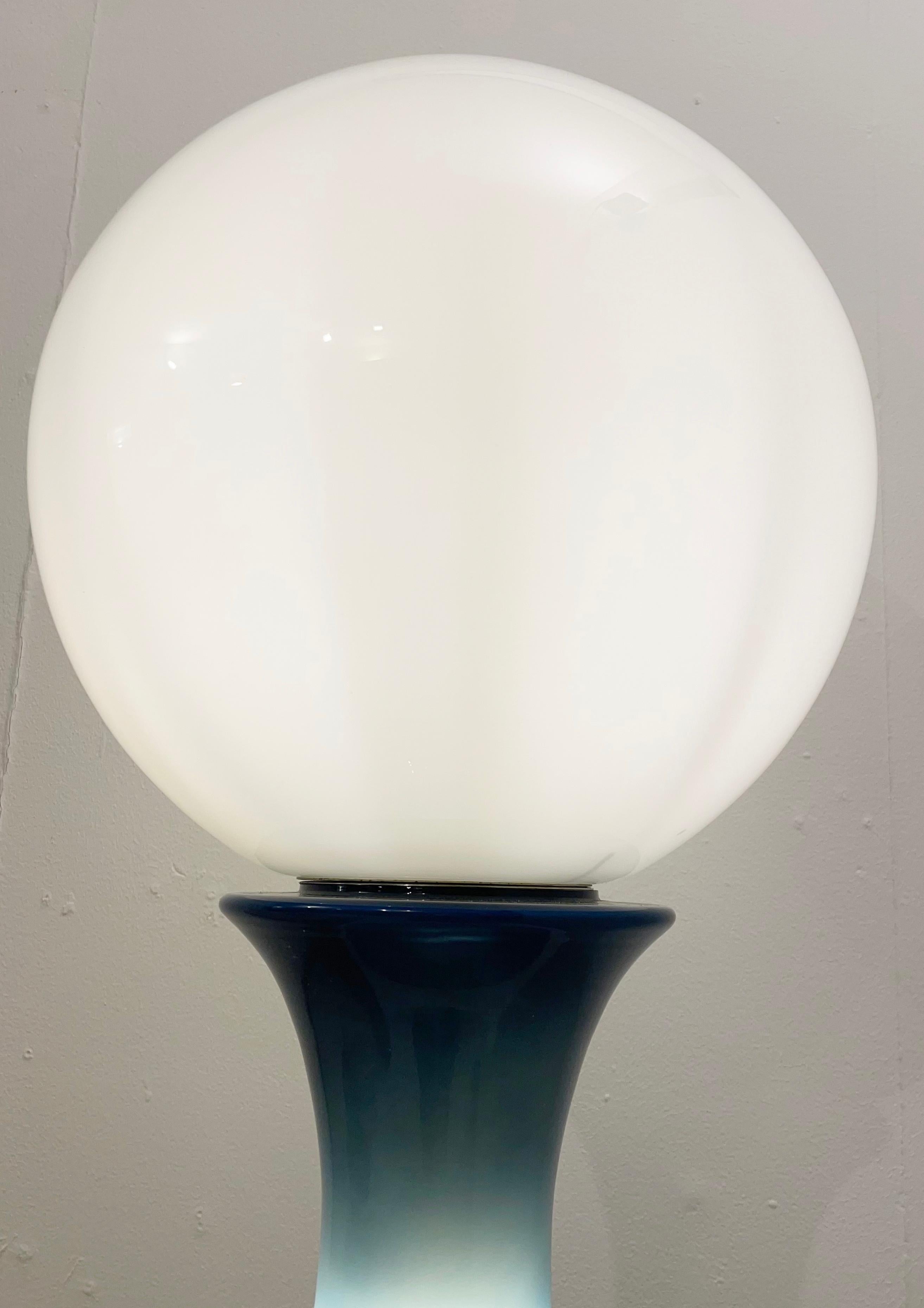 Mid-Century Blue Murano Glass Table Lamp by Carlo Nason - Italy 1960s 1