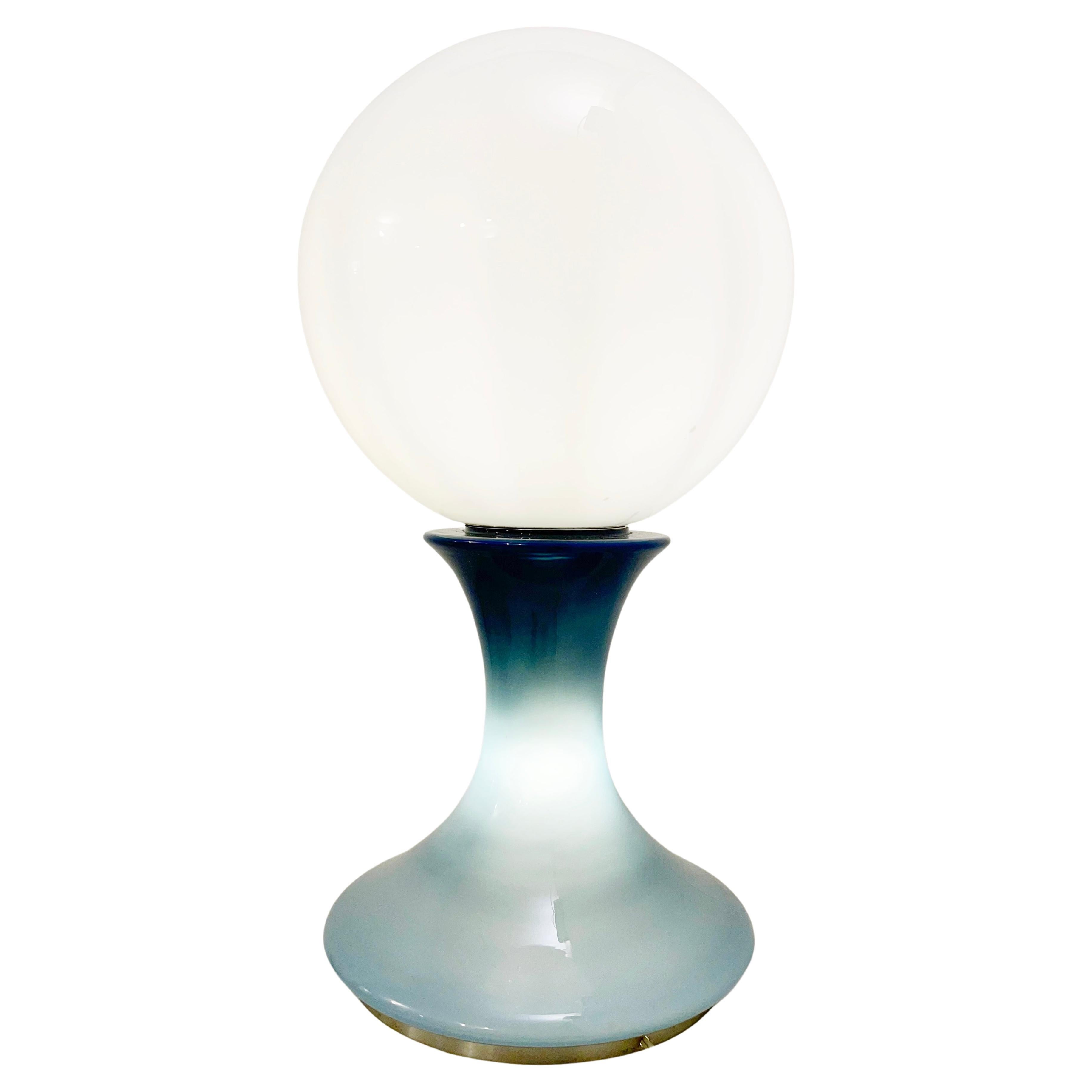 Mid-Century Blue Murano Glass Table Lamp by Carlo Nason - Italy 1960s