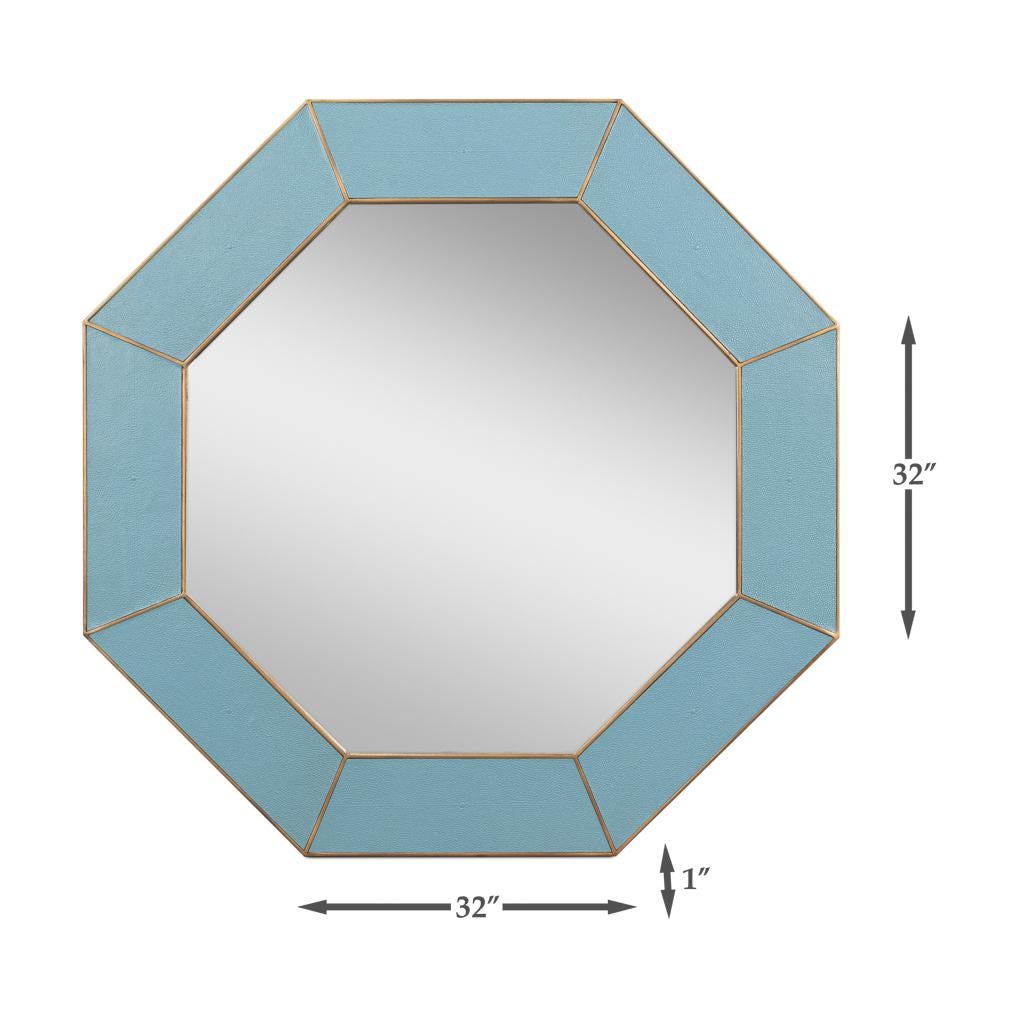 XXIe siècle et contemporain Miroir octogonal bleu du milieu du siècle dernier en vente