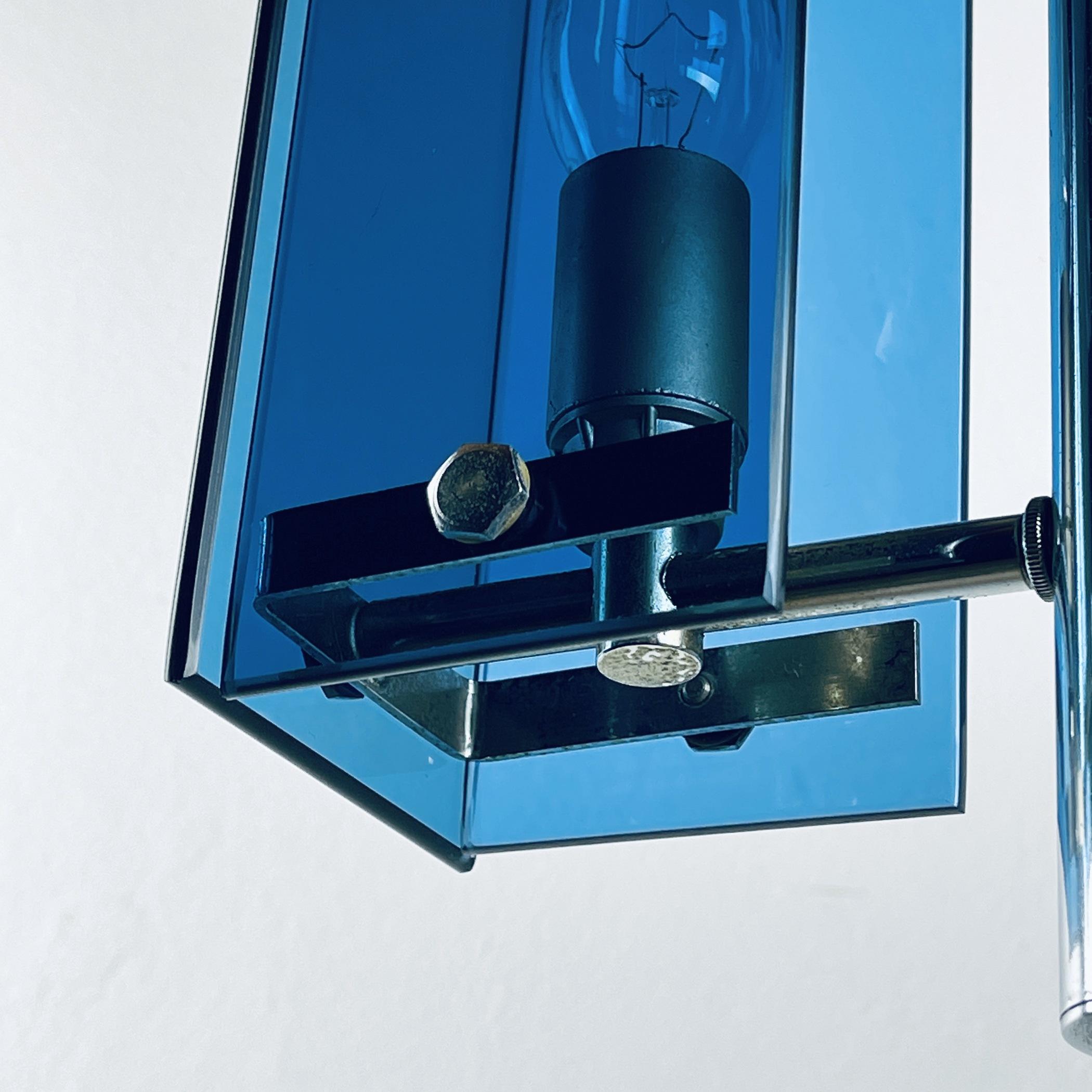 Mid-Century Blue Pendant Lamp Veca Fontana Arte, Italy, 1960s 3