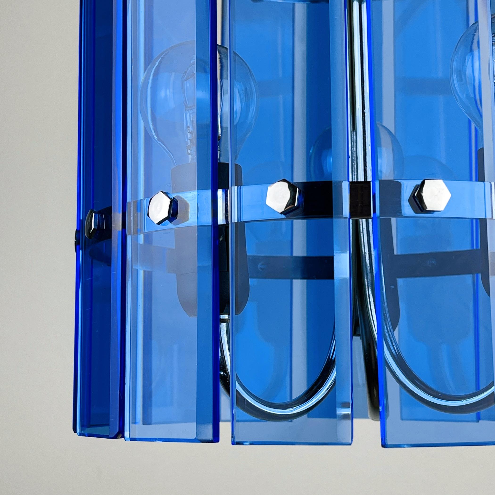 Mid-Century Blue Pendant Lamp Veca Fontana Arte Italy 1960s 1