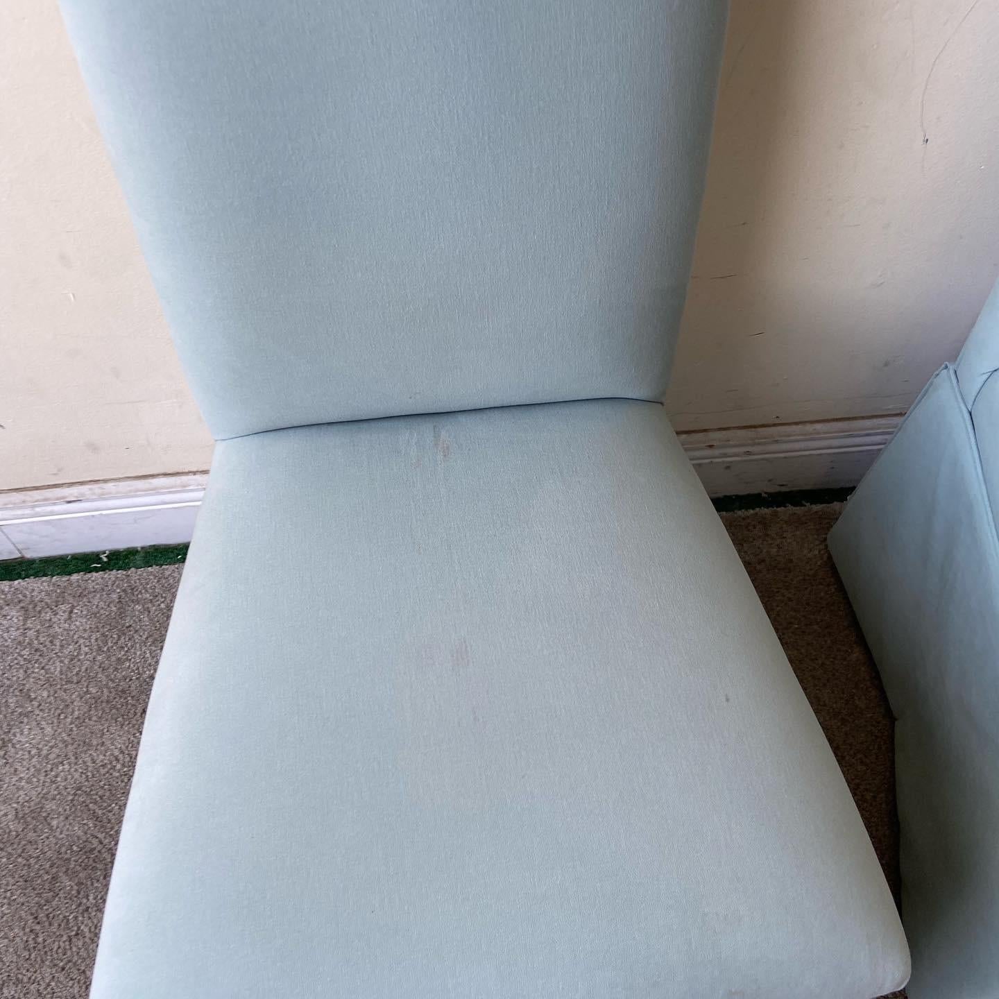 Mid Century Blue Skirt Dining Chairs by Lexington, Set of 6 4