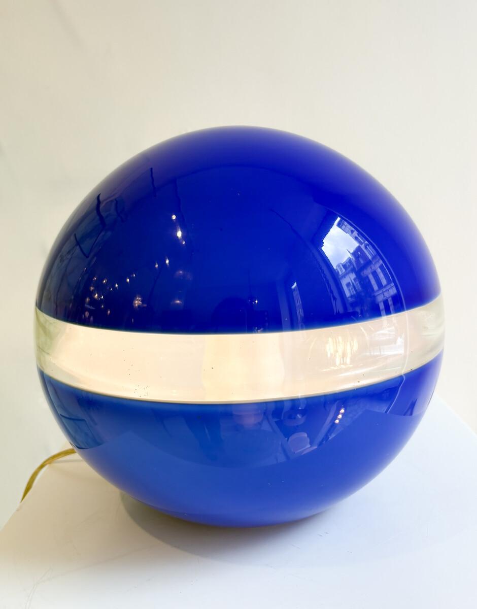 Lámpara de sobremesa azul de mediados de siglo de Carlo Nason para Mazzega, años 60 Italiano en venta