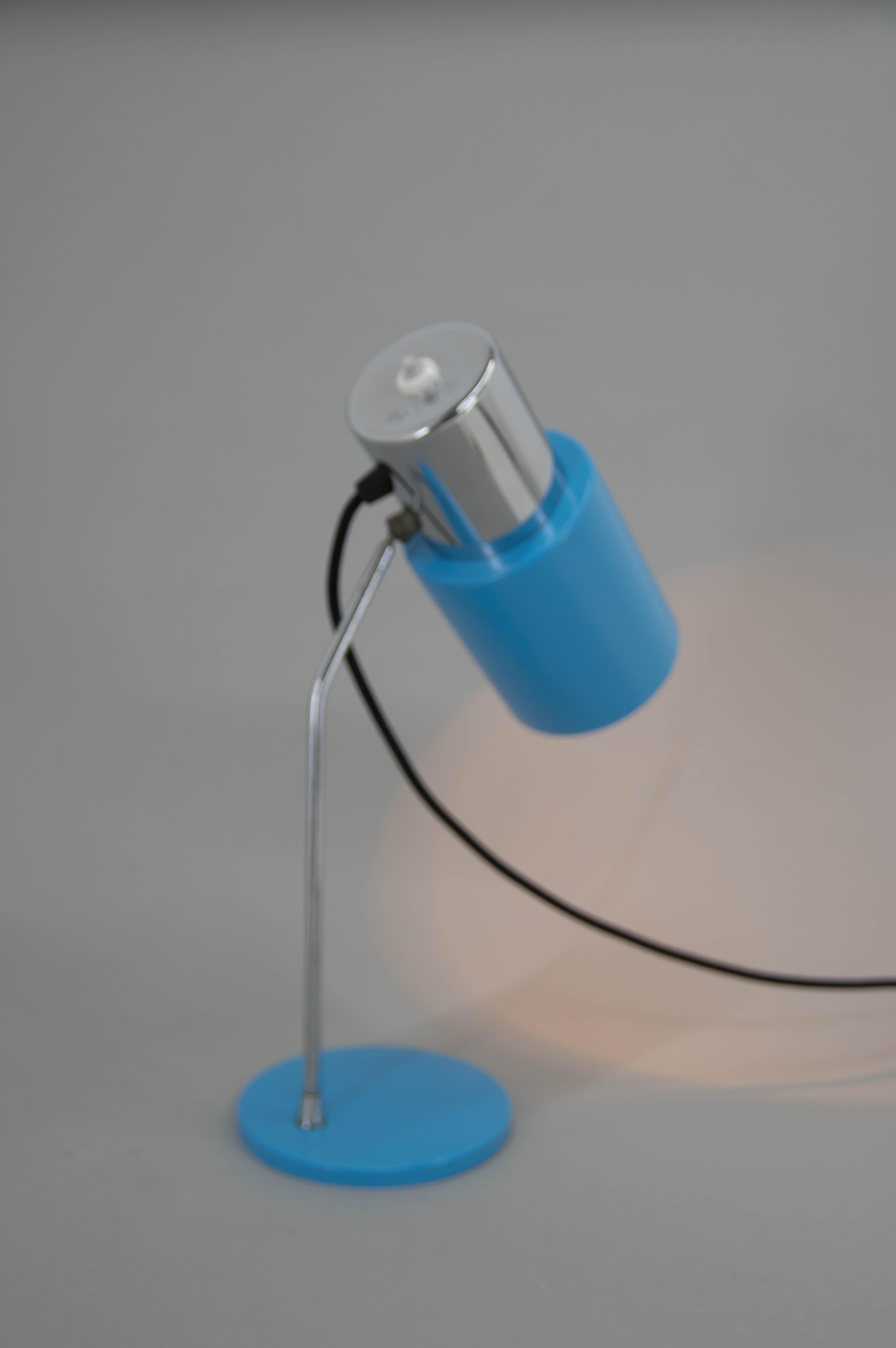 Mid-Century Modern Mid-Century Blue Table Lamp by Napako, 1970s For Sale