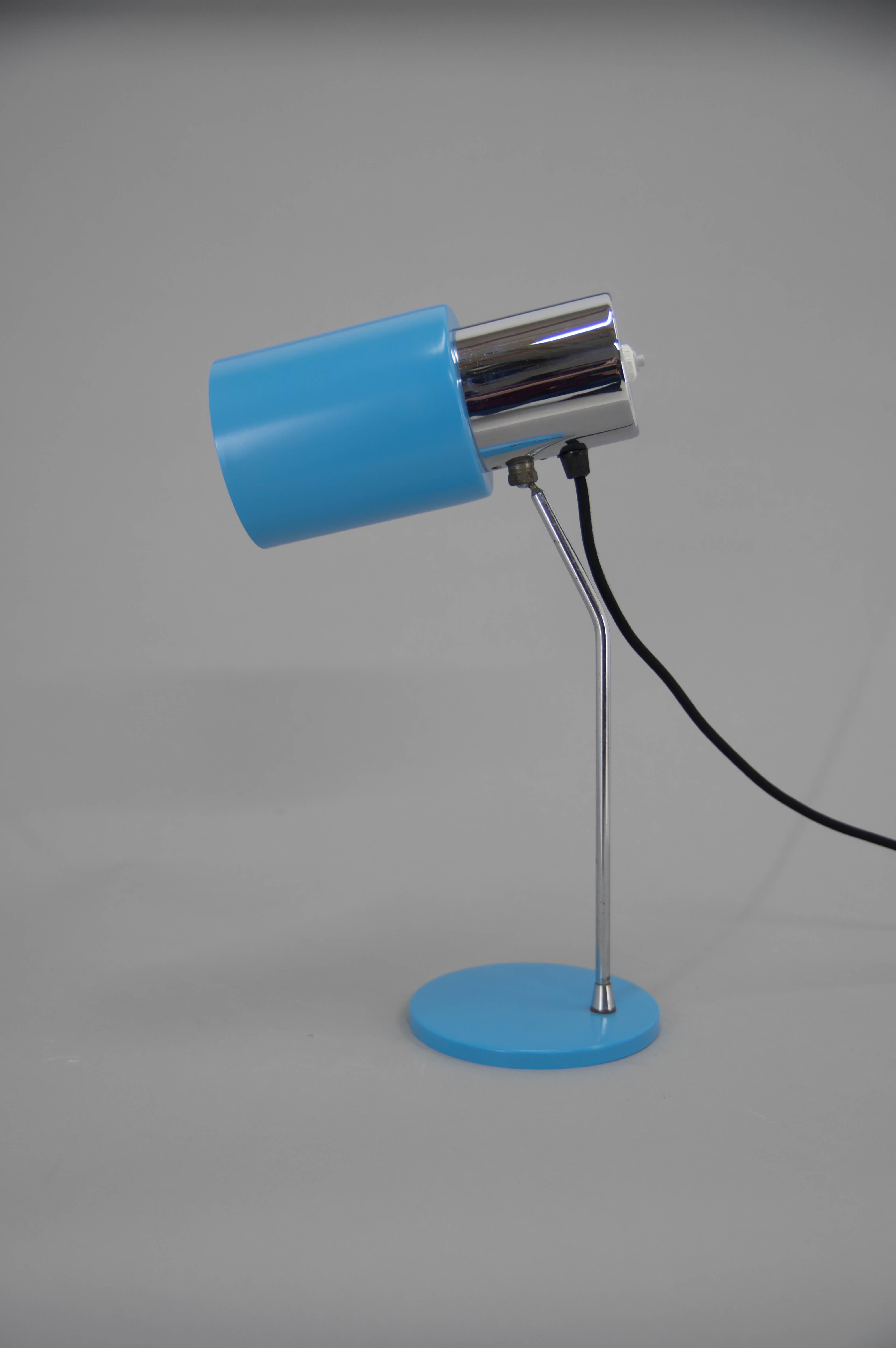 Mid-Century Blue Table Lamp by Napako, 1970s In Good Condition For Sale In Praha, CZ