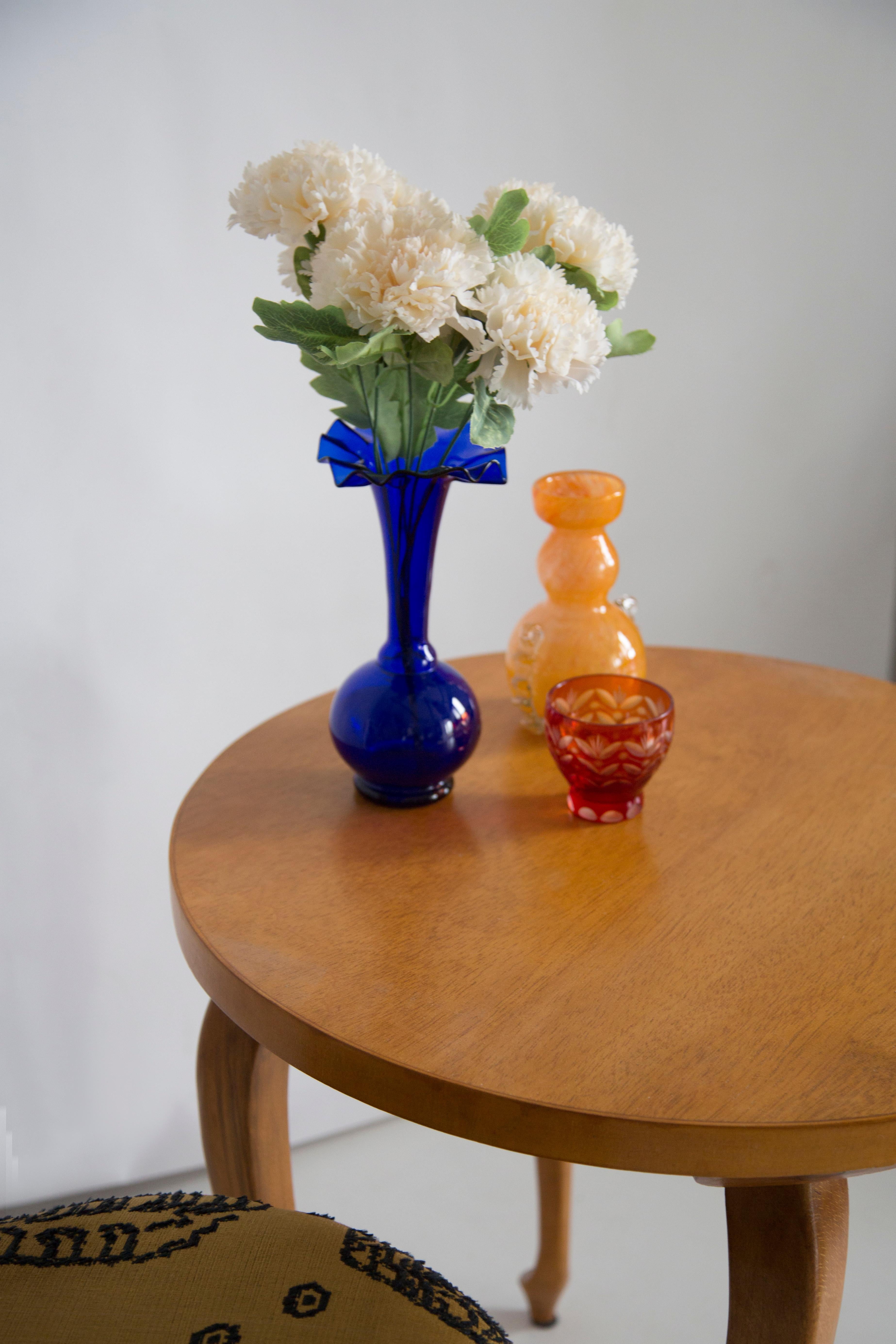 Mid-Century Modern Vase bleu du milieu du siècle avec Frill, Europe, années 1960 en vente