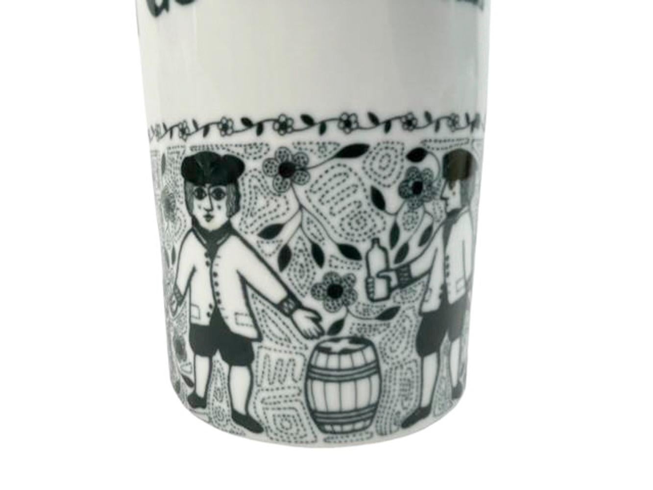 Mid century underglaze blue decorated white porcelain 