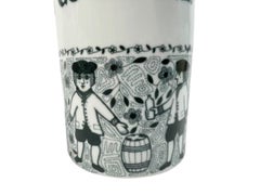 Mid Century Blue & White Porcelain "Cognac" Decanter Marked Western Germany