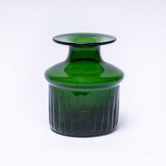 Mid Century Boda Afors Swedish Green Vase Art Glass