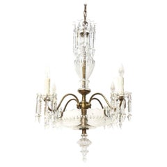 Mid Century Bohemian Chandelier with Cut Crystal