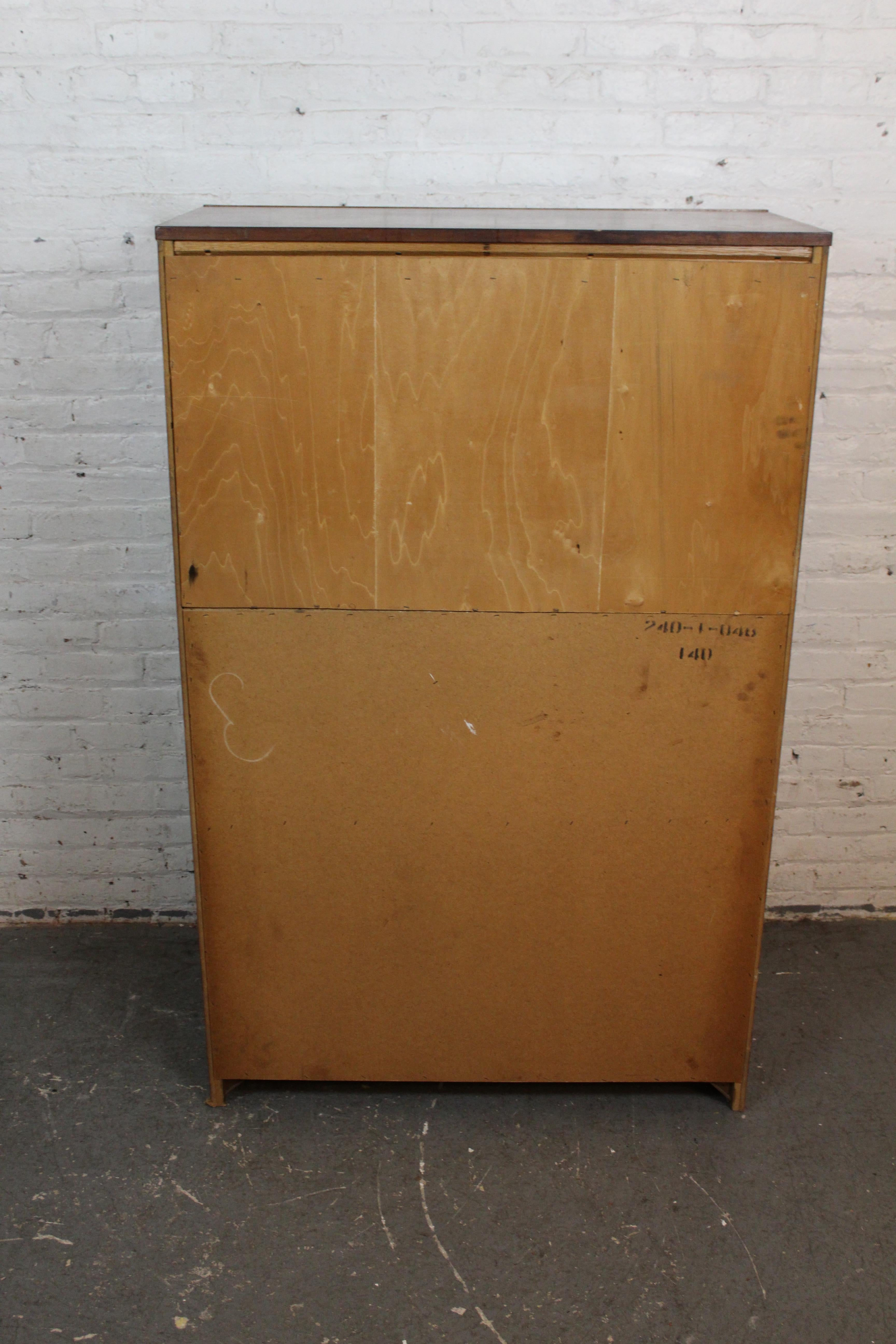 Armoire Bohème du milieu du siècle en faux bambou Oak Oak en vente 4