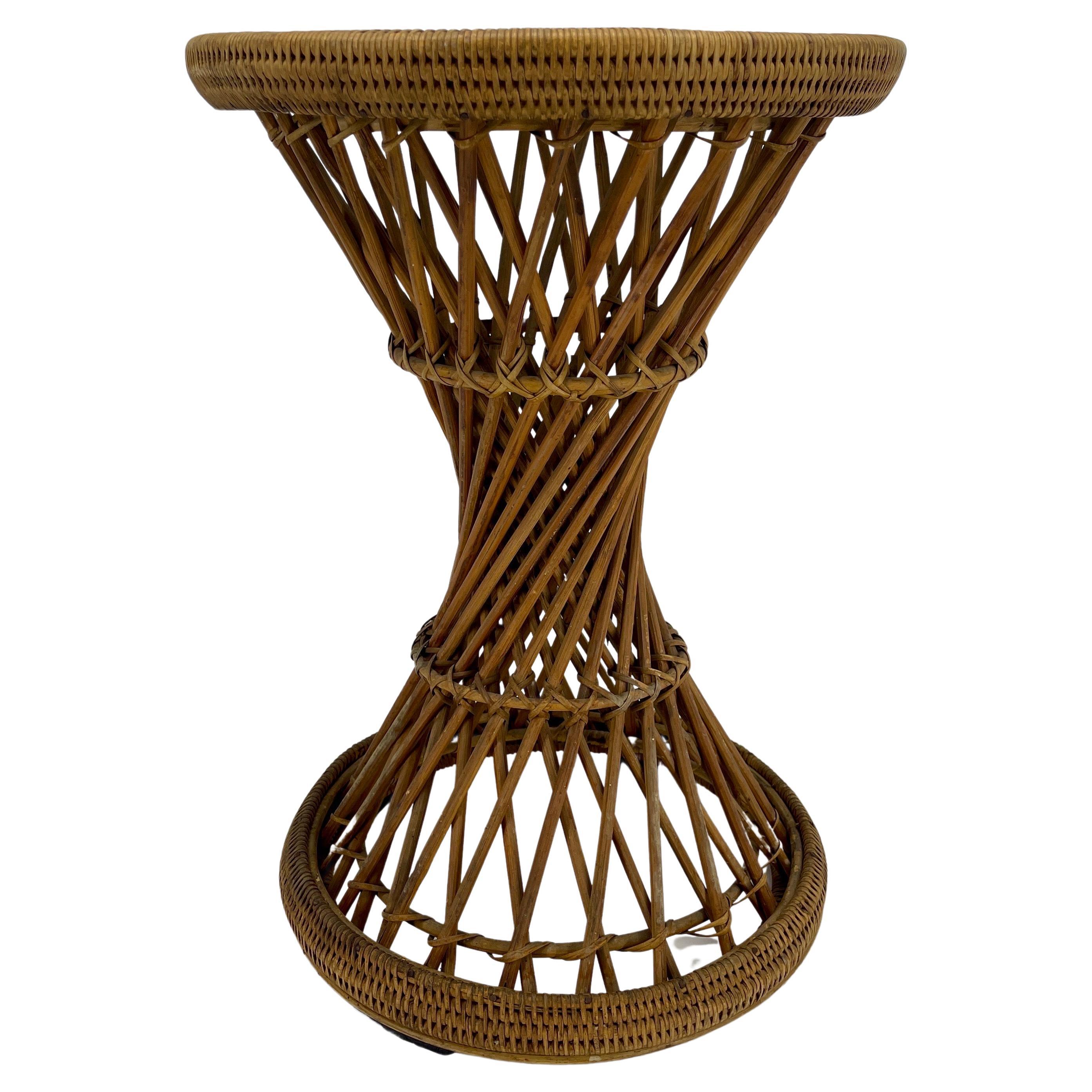 vintage wicker stool