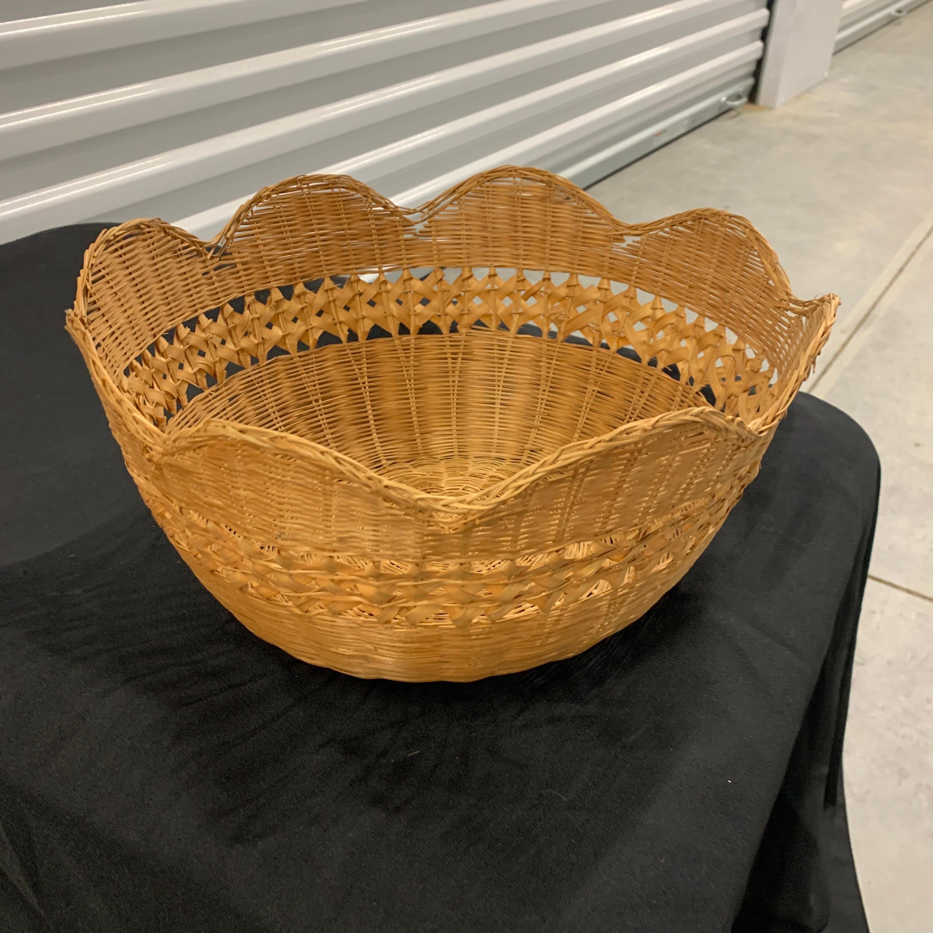 Here is a bell shaped basket that can be used as a lampshade or as a decorative and functional object in your home. I noticed only a few breaks to the weave which are barely noticeable.