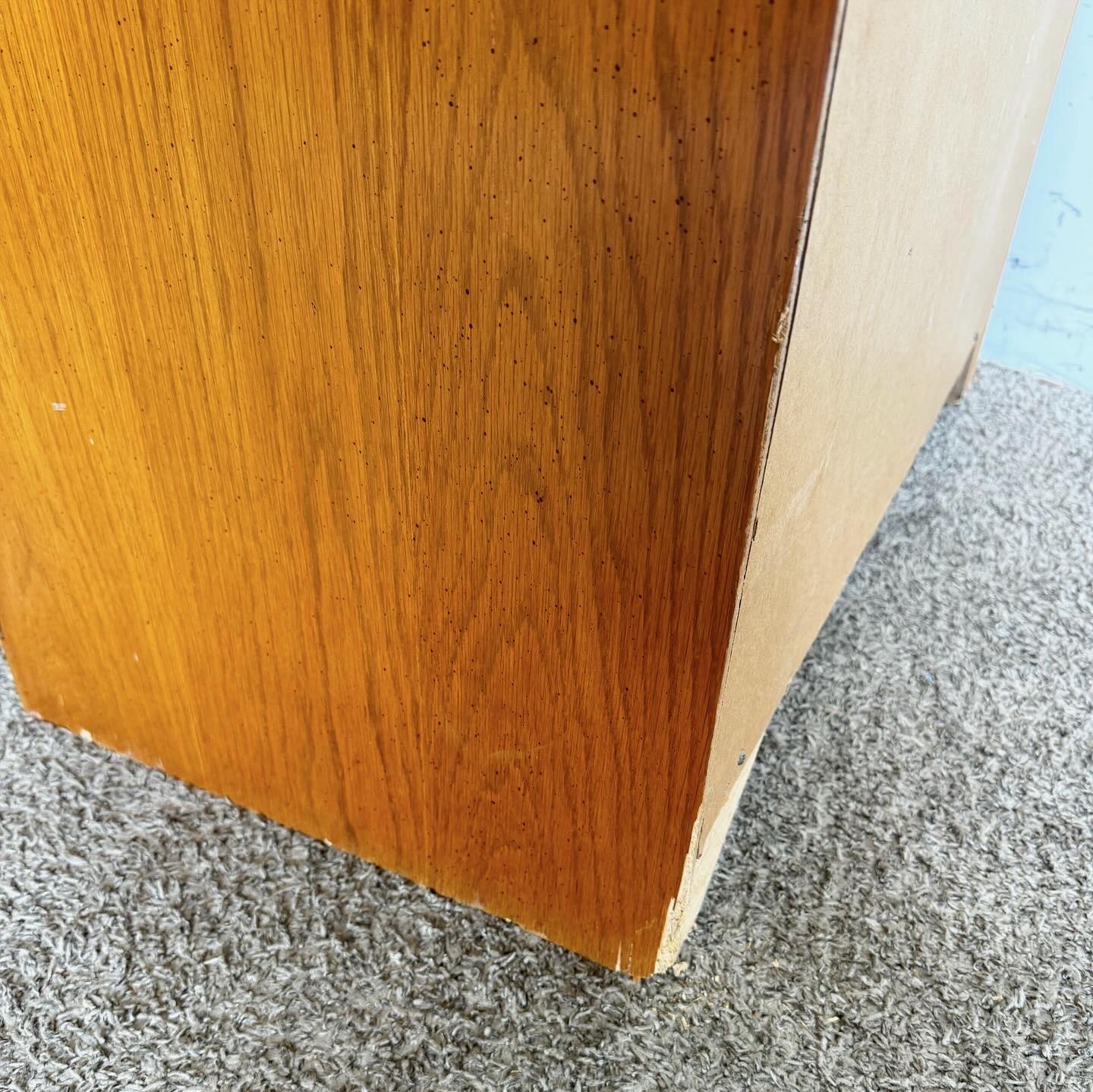 Mid Century Boho Wicker and Wooden Highboy Dresser by Dixie Furniture For Sale 2