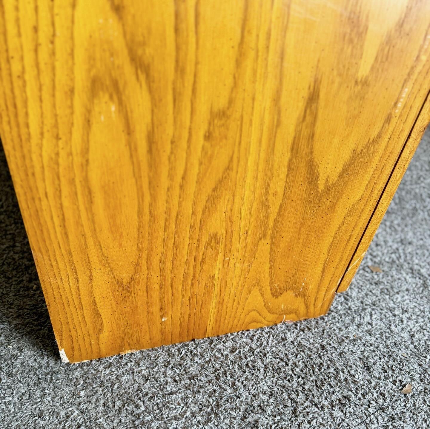 Mid Century Boho Wicker and Wooden Highboy Dresser by Dixie Furniture For Sale 4