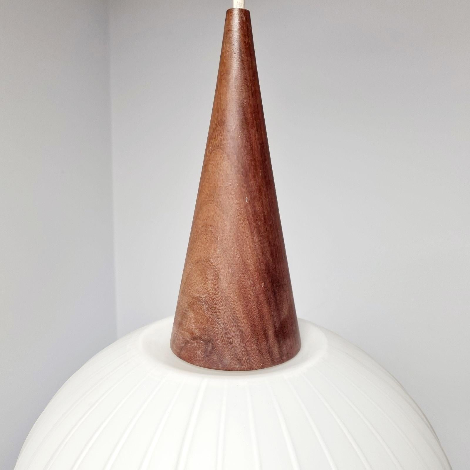Mid Century Bologna Pendant Lamp by Aloys Gangkofner for Peill & Putzler, 60s In Good Condition For Sale In Lucija, SI