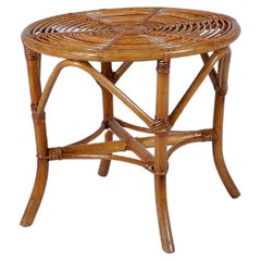 Midcentury Bonacina Bamboo and Wicker Service Table, 1960s, Italy Midcentury Bonacina Bamboo and Wicker Service Table, 1960s, Italy