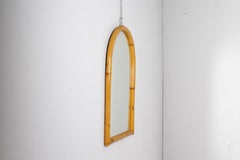 Mid-Century Italian Style Bamboo Cane Arched Wall Mirror, 60s