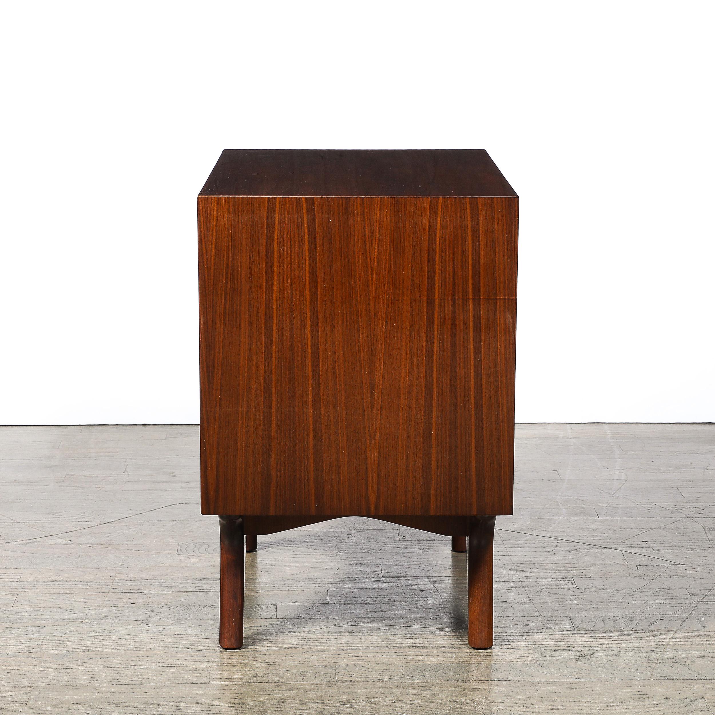 Mid-Century Book-Matched Walnut Diamond Front Nightstands by Albert Parvin For Sale 2