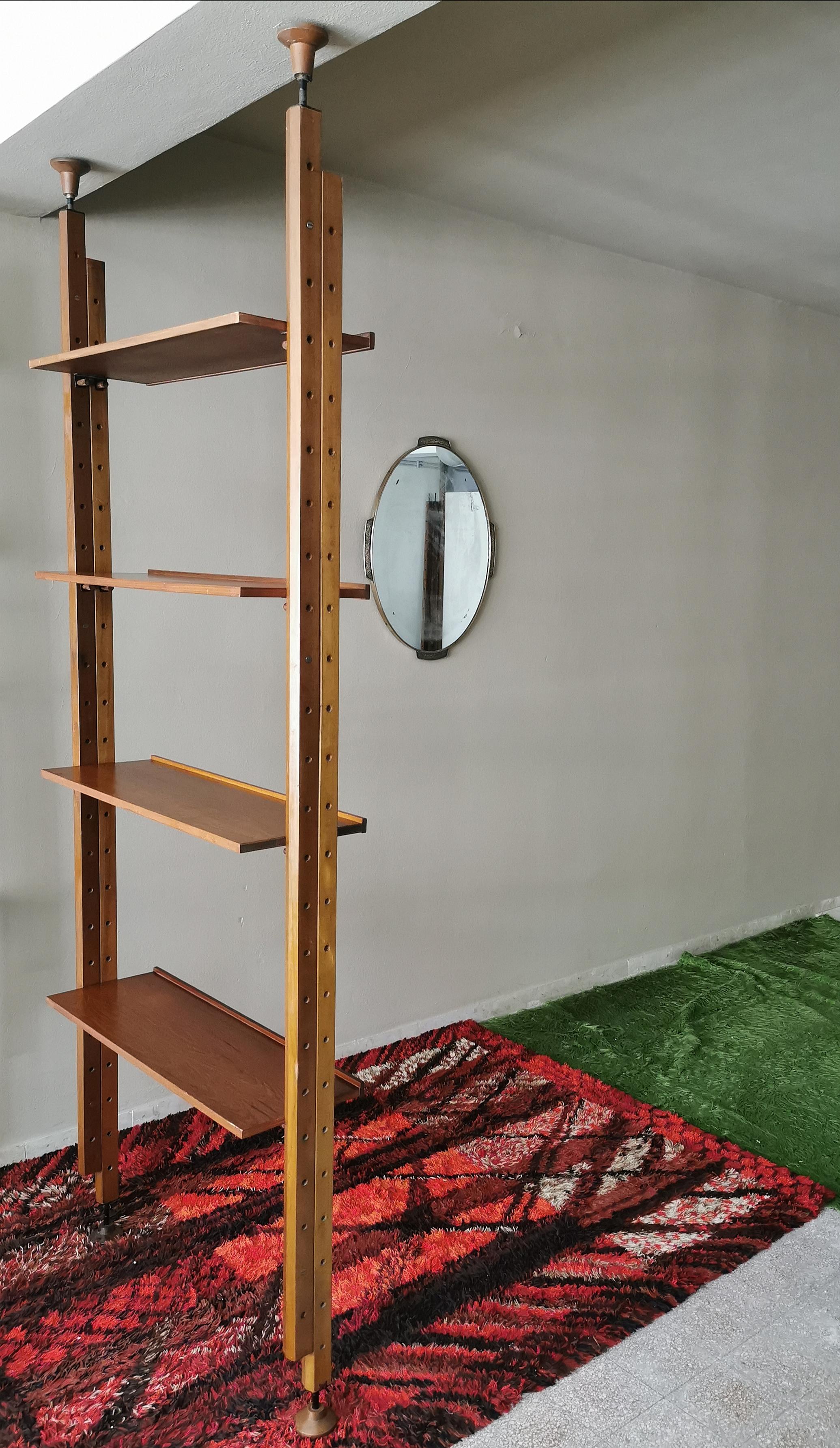 Mid-Century Modern Mid Century Bookcase Teak by Leonardo Fiori for ISA Bergamo, Italy, 1950s